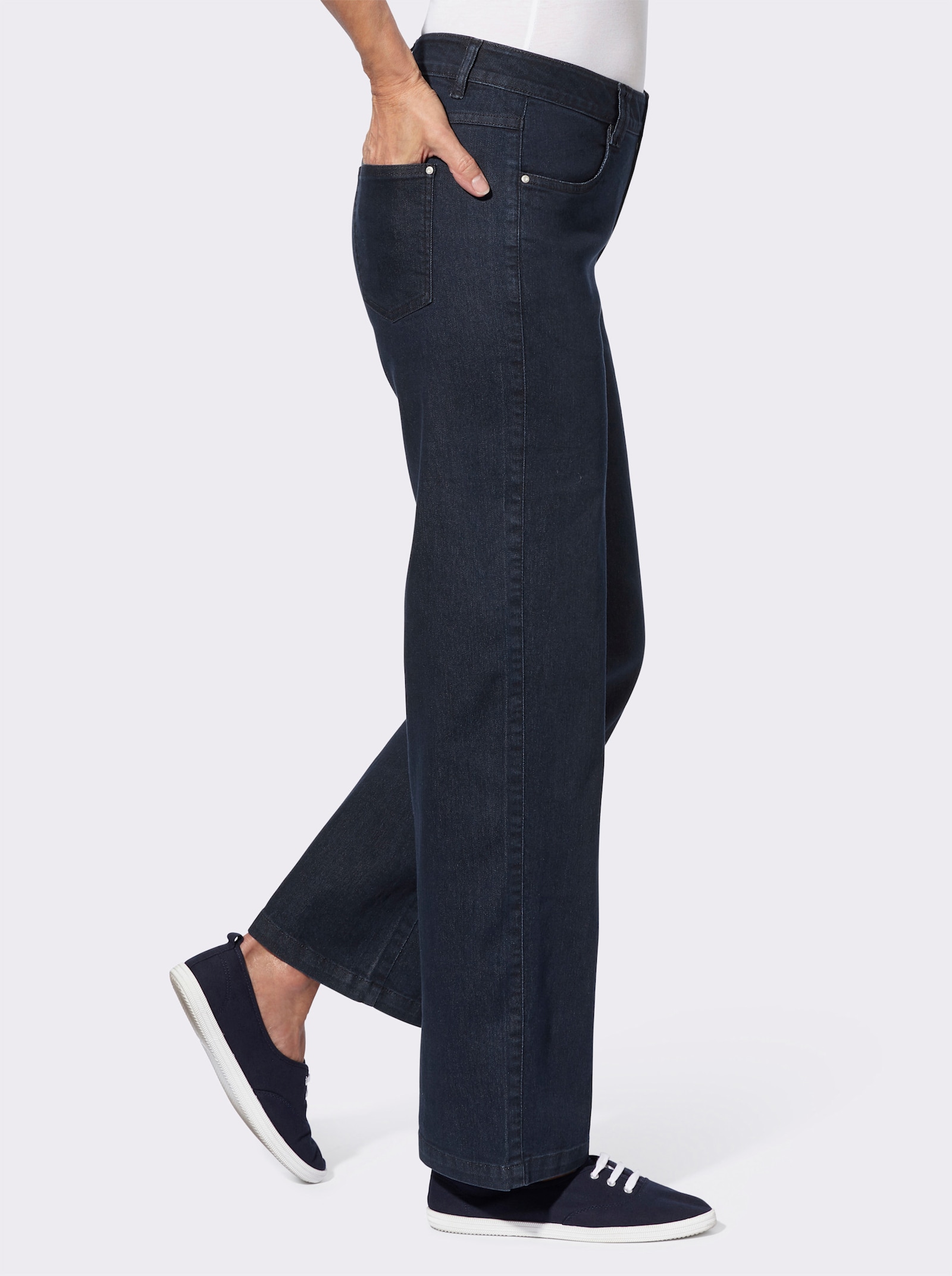 Džíny širokého střihu - tmavěmodrá