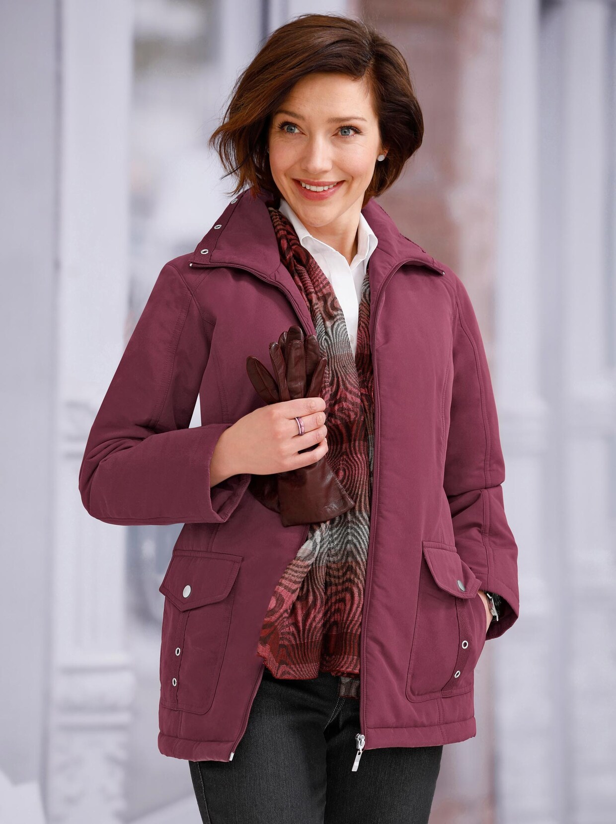 Microfaserjacke - bordeaux