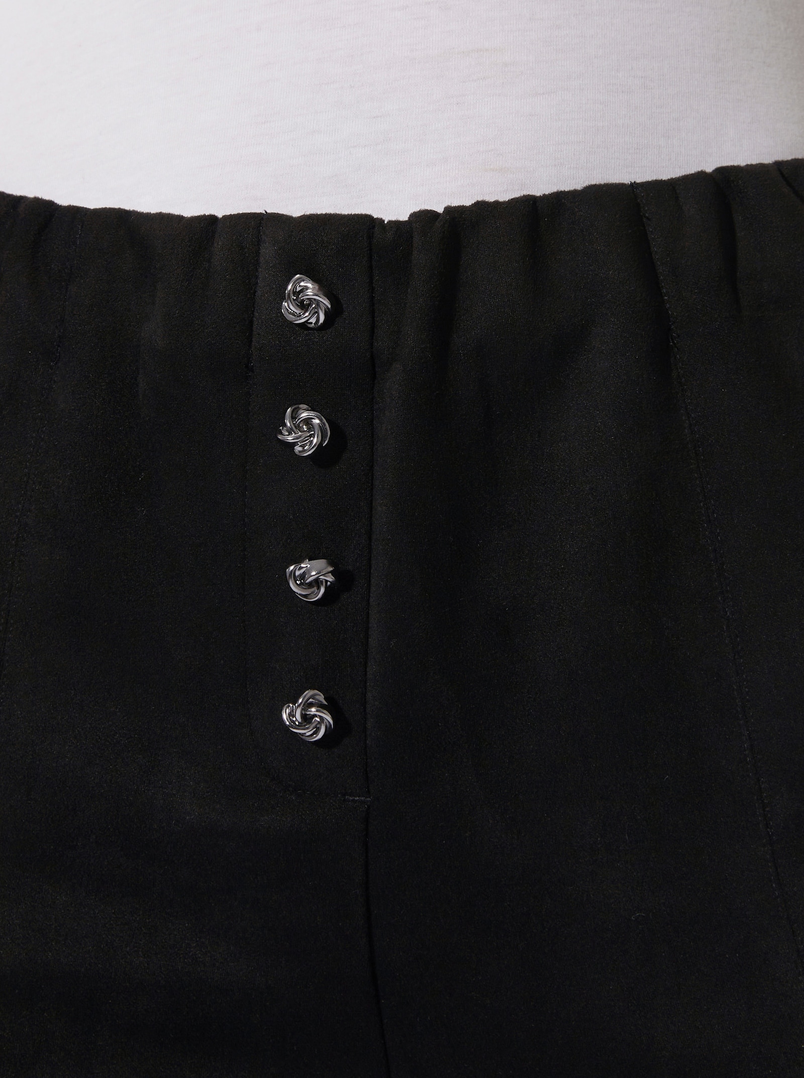 Hose aus Veloursleder-Imitat - schwarz