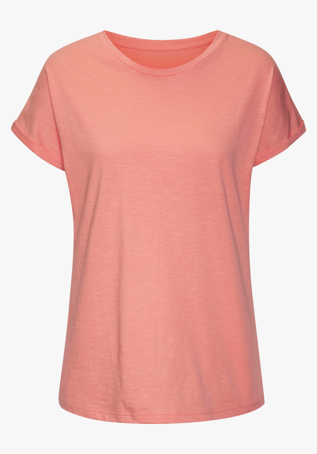 Vivance T-shirt - peach bedrukt, peach effen