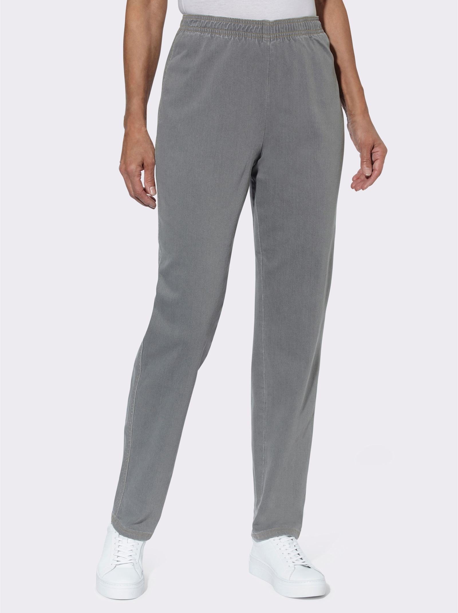 Schlupfjeans in Stretch-Qualität - grey denim