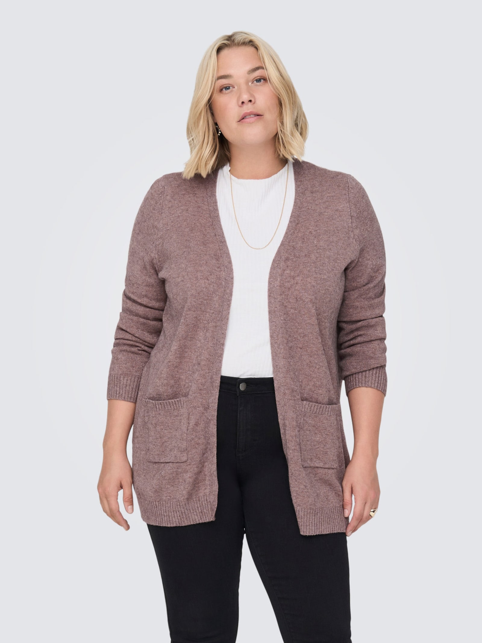 ONLY CARMAKOMA Strickjacke - rose brown detail:melange