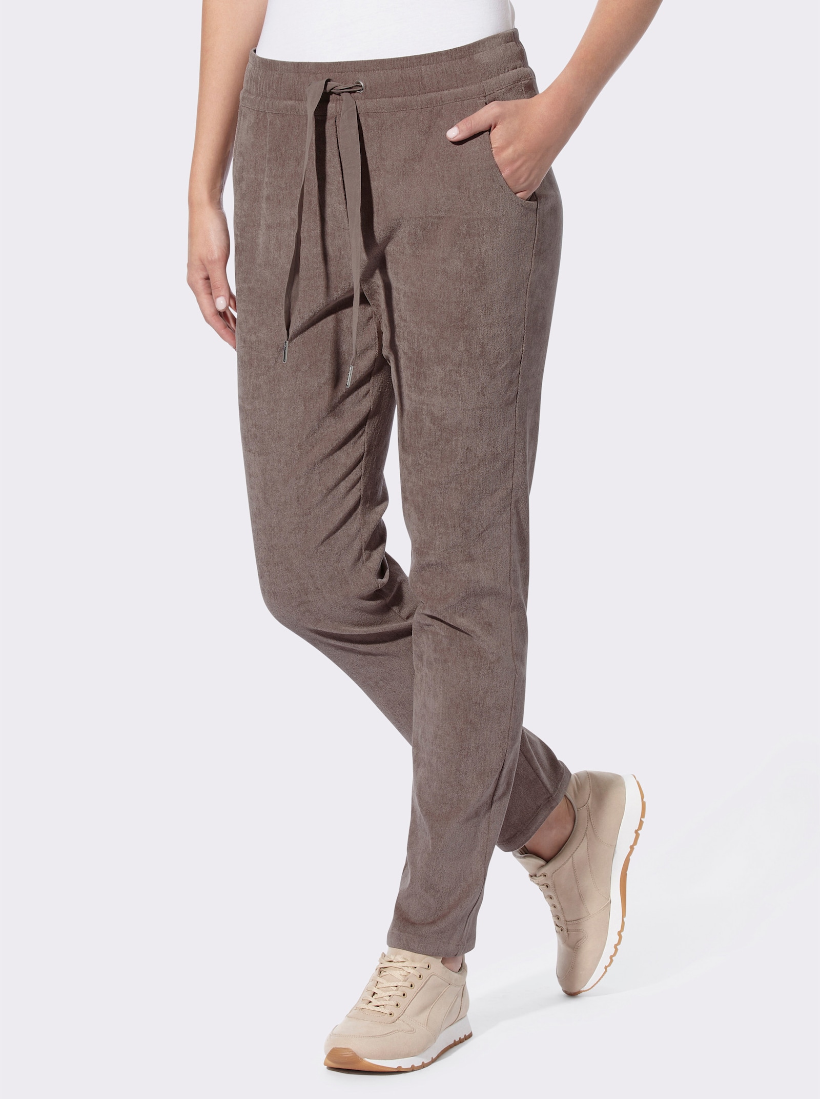 heine Jogg Pants in Feincord-Optik - dunkeltaupe