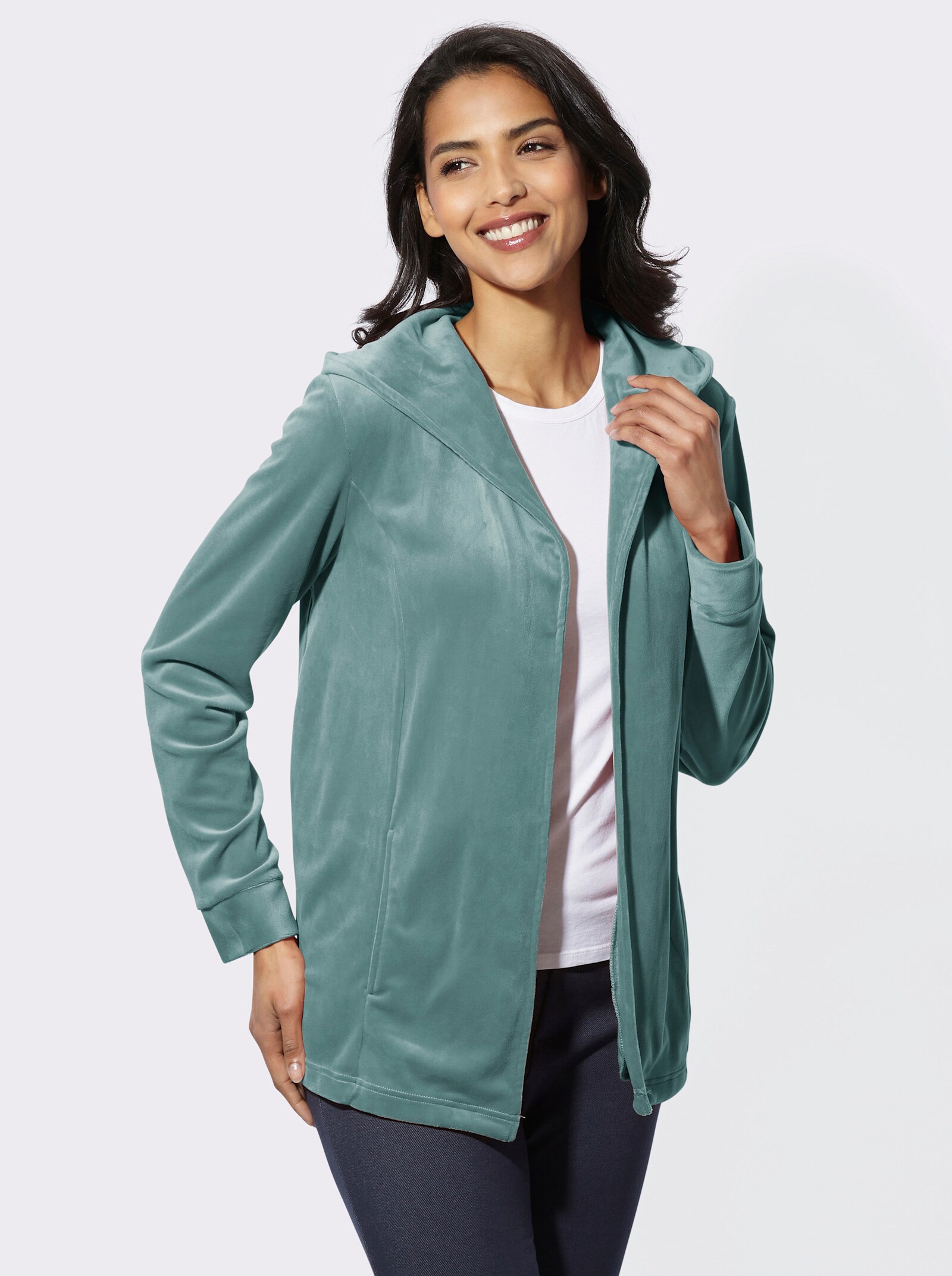 Nickijacke in offener Form - jade