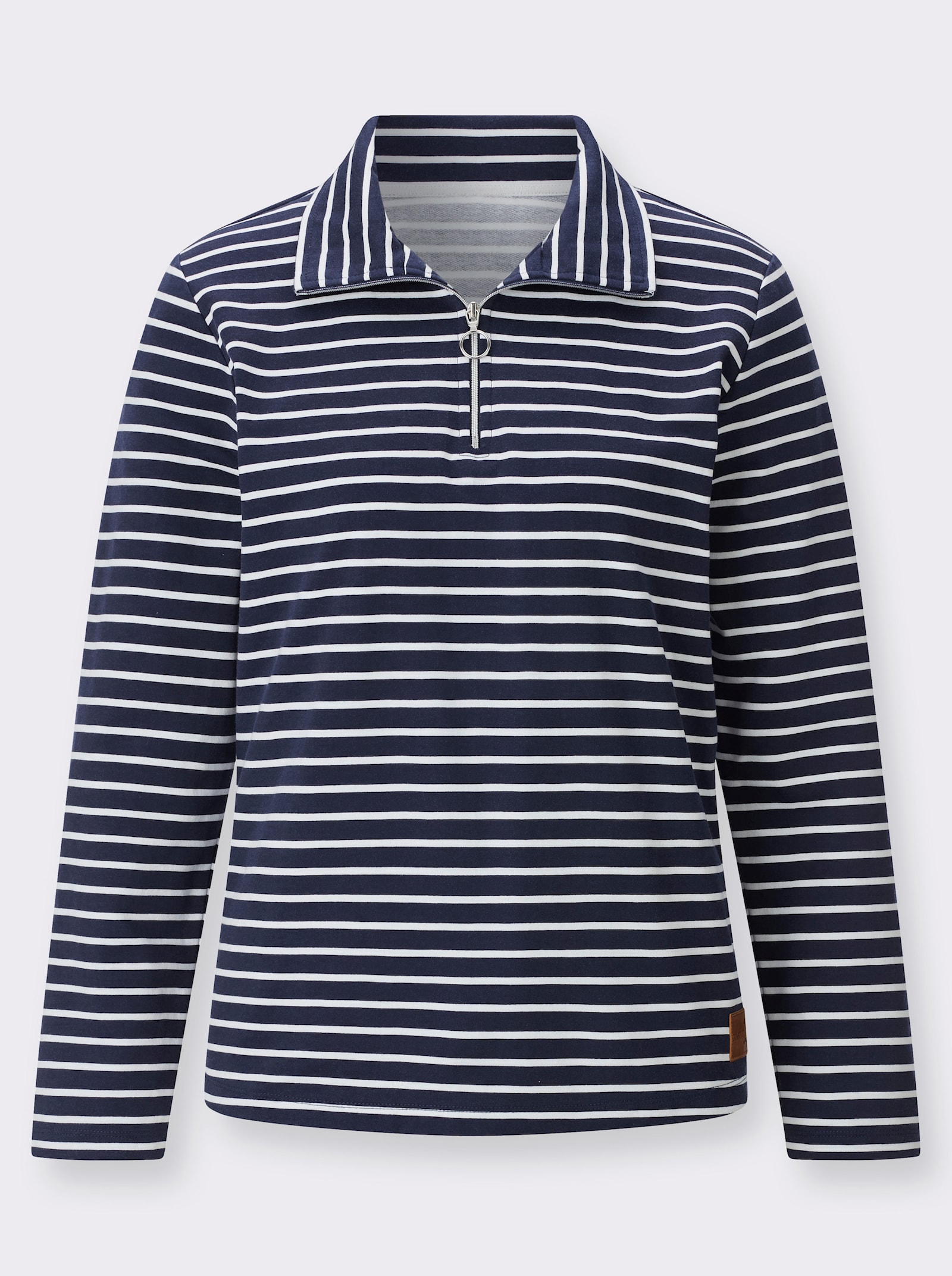  Sweatshirt im sportiven Ringelmuster - dunkelblau-ecru-geringelt