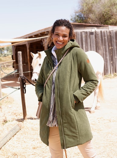  Kapuzenjacke mit Reißverschluss-Taschen - oliv