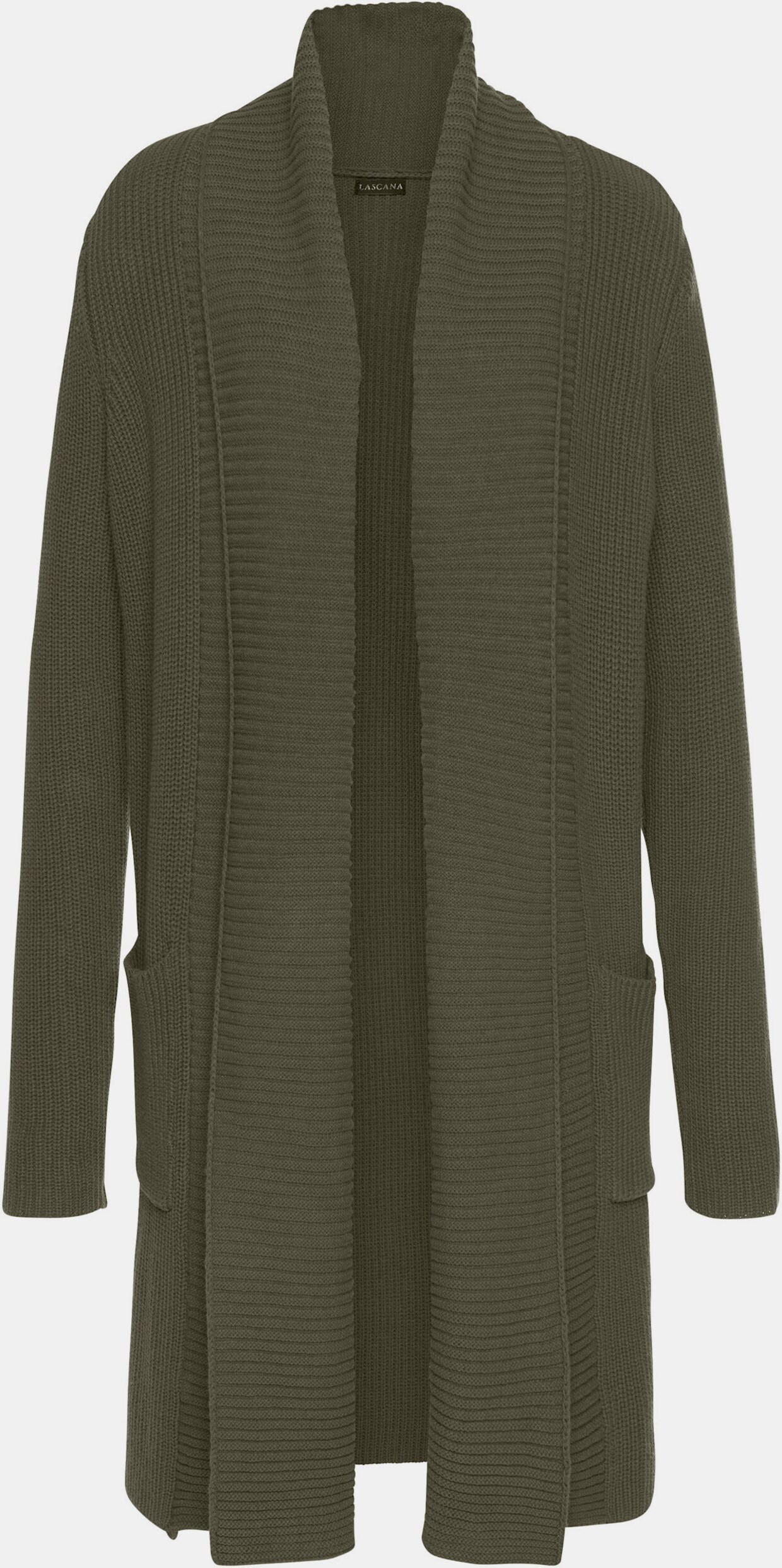 LASCANA Longstrickjacke - olivgrün