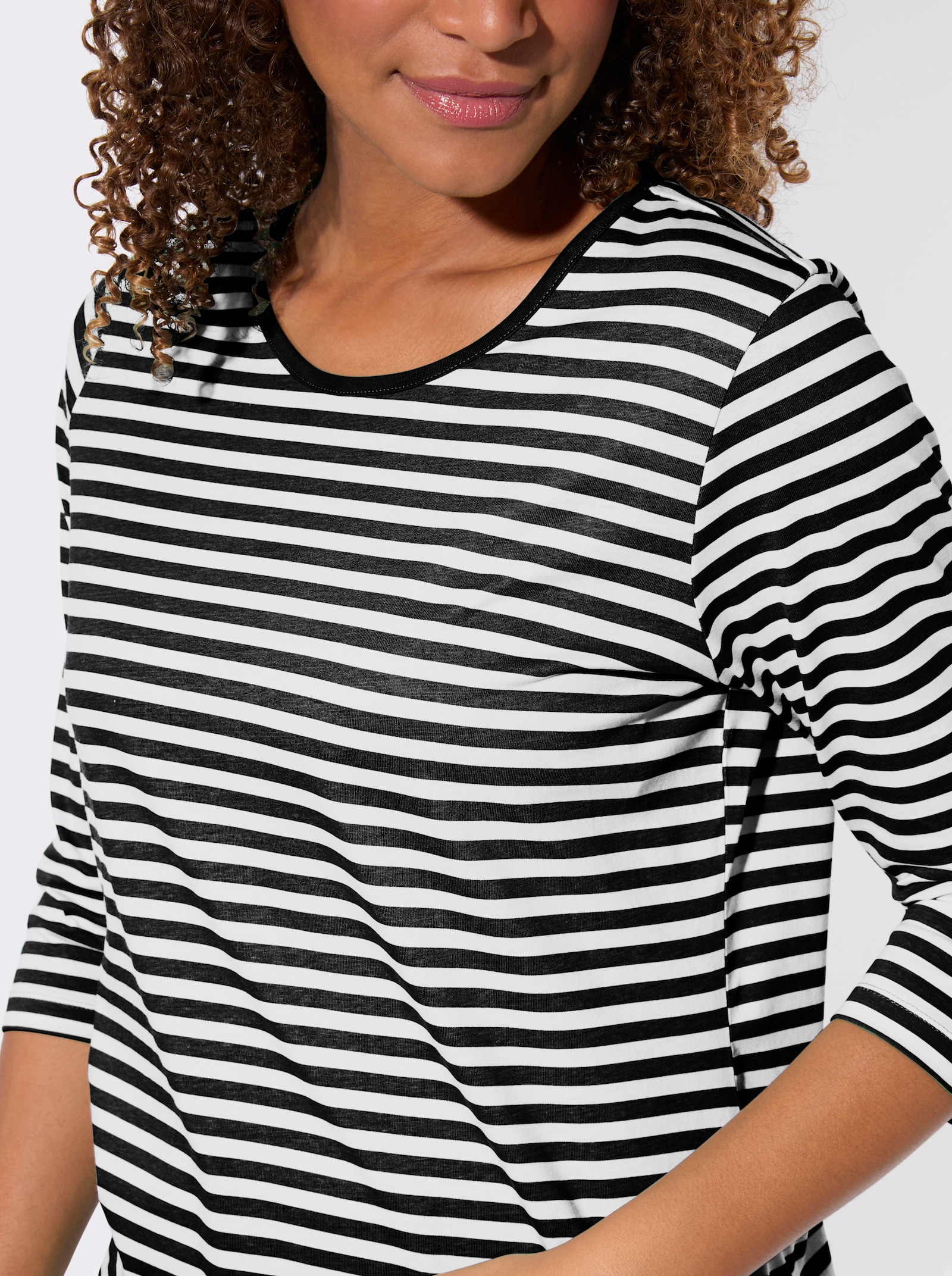 Shirt-Set mit 3/4-Ärmeln - schwarz