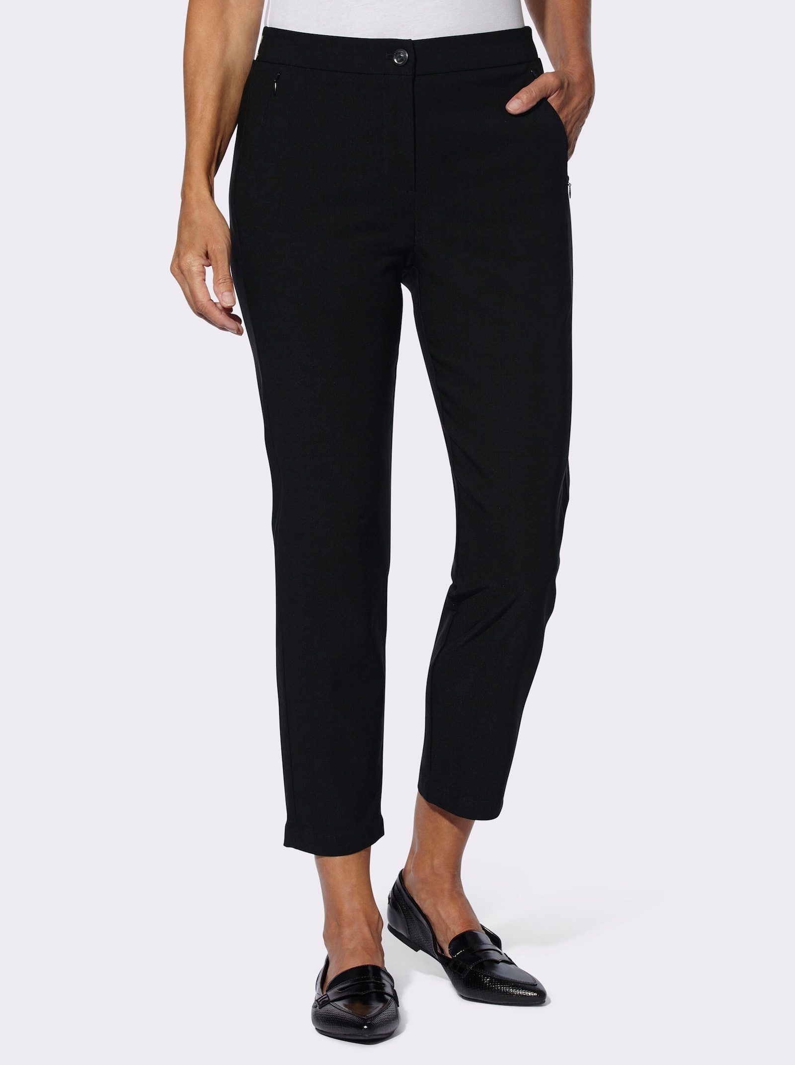 7/8-Hose mit Glitzerknopf - schwarz