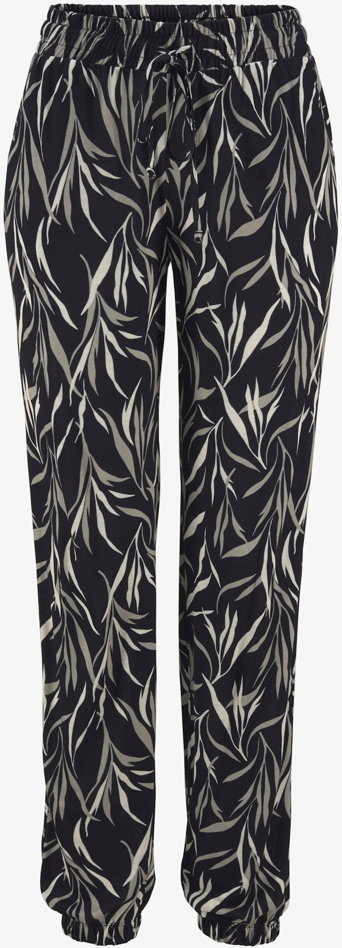 Buffalo Strandhose - schwarz-grün bedruckt