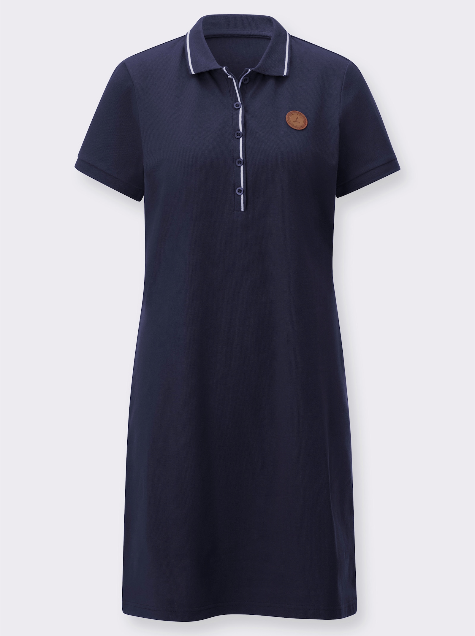Polokleid mit Taillenabnähern hinten - marine