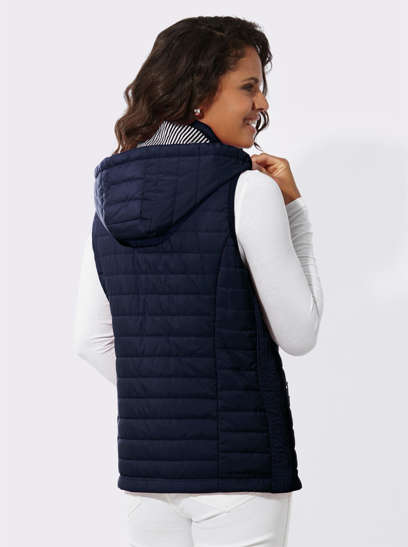 Steppweste mit abnehmbarer Kapuze - marine