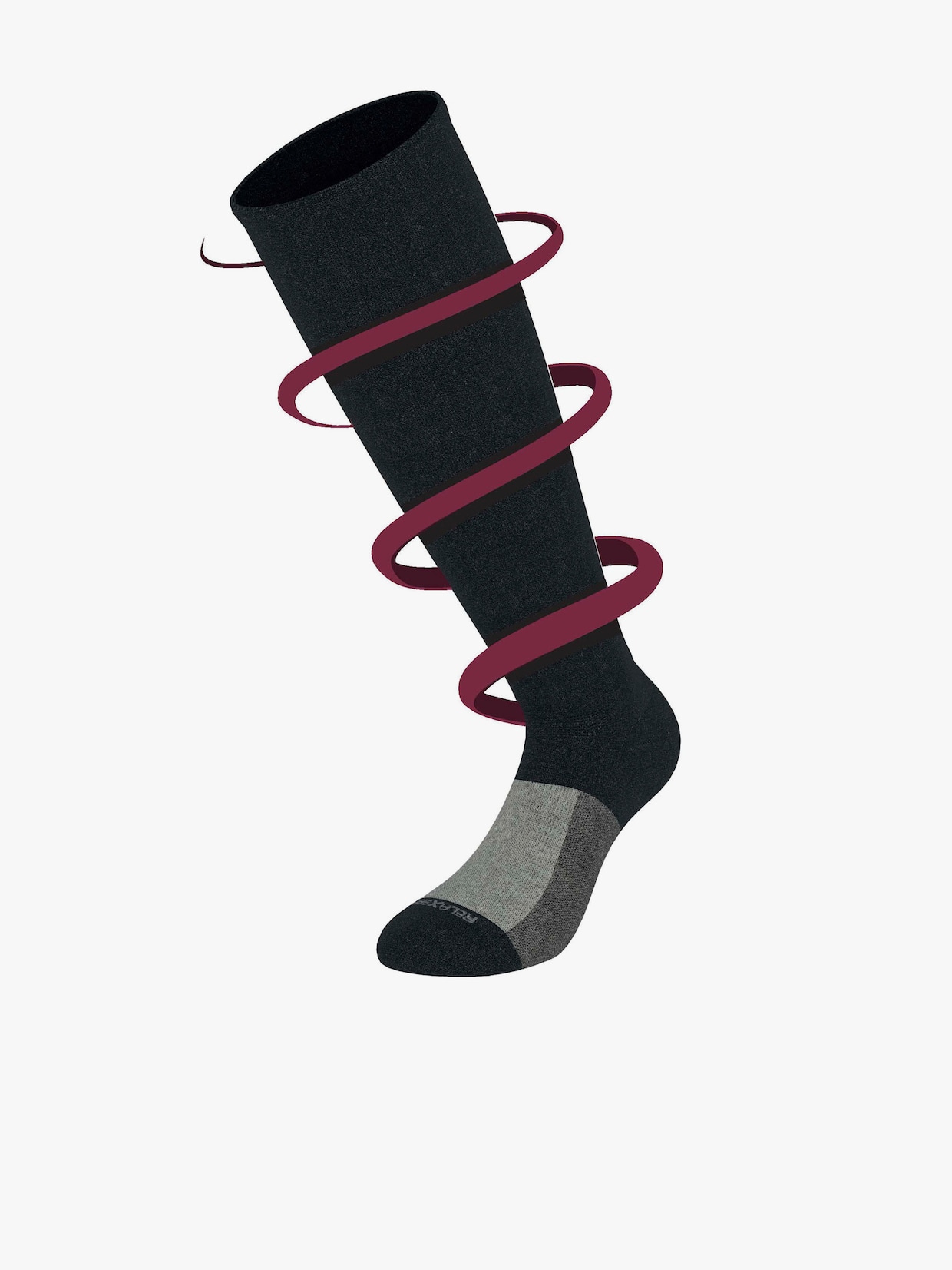 Kompressionsstrümpfe mit Baumwoll-Frottee - schwarz