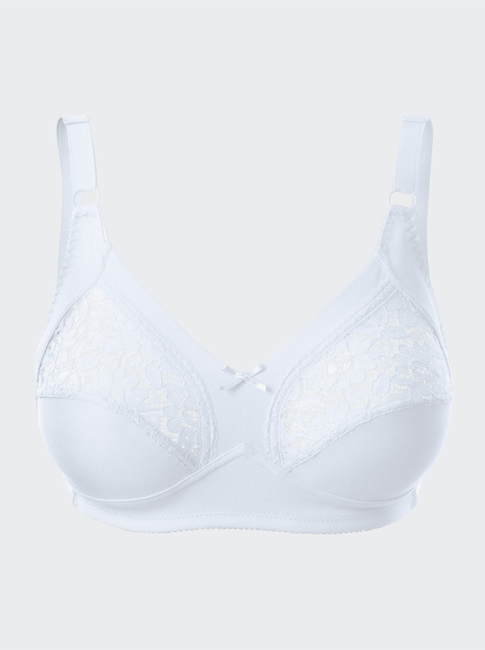 Naturana Beha zonder beugel met kantinzet in de bovencup - wit