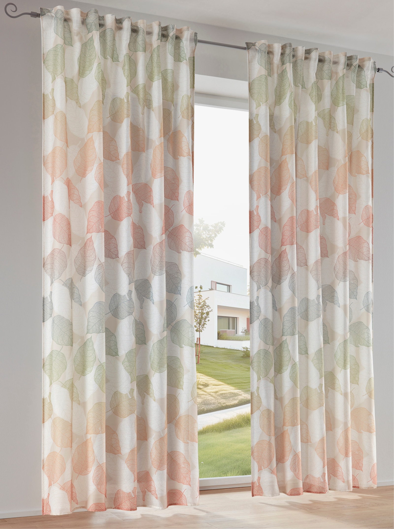 heine home Decoratieve vitrage - beige/bont