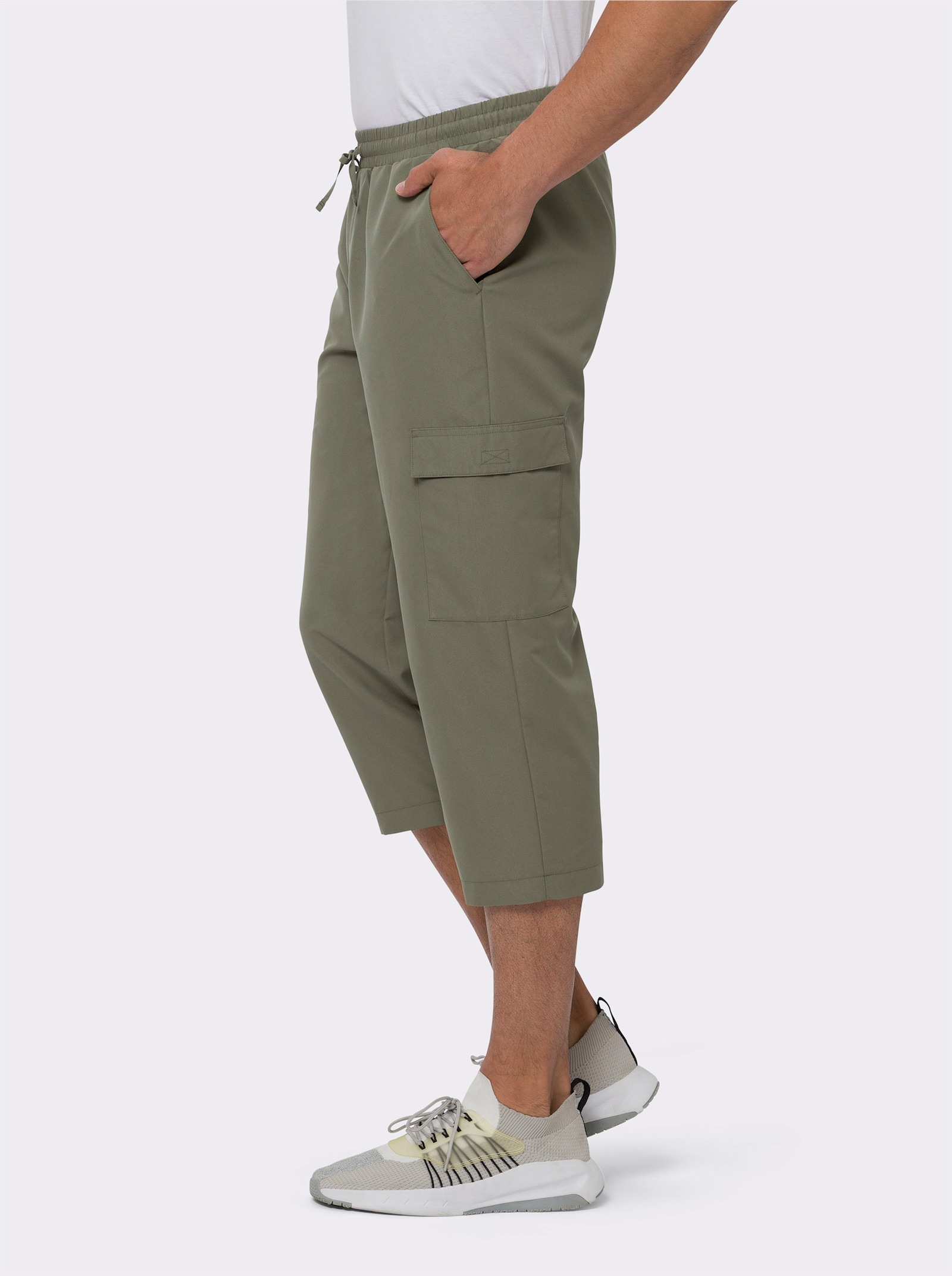 7/8-broek met klepzakken - kaki