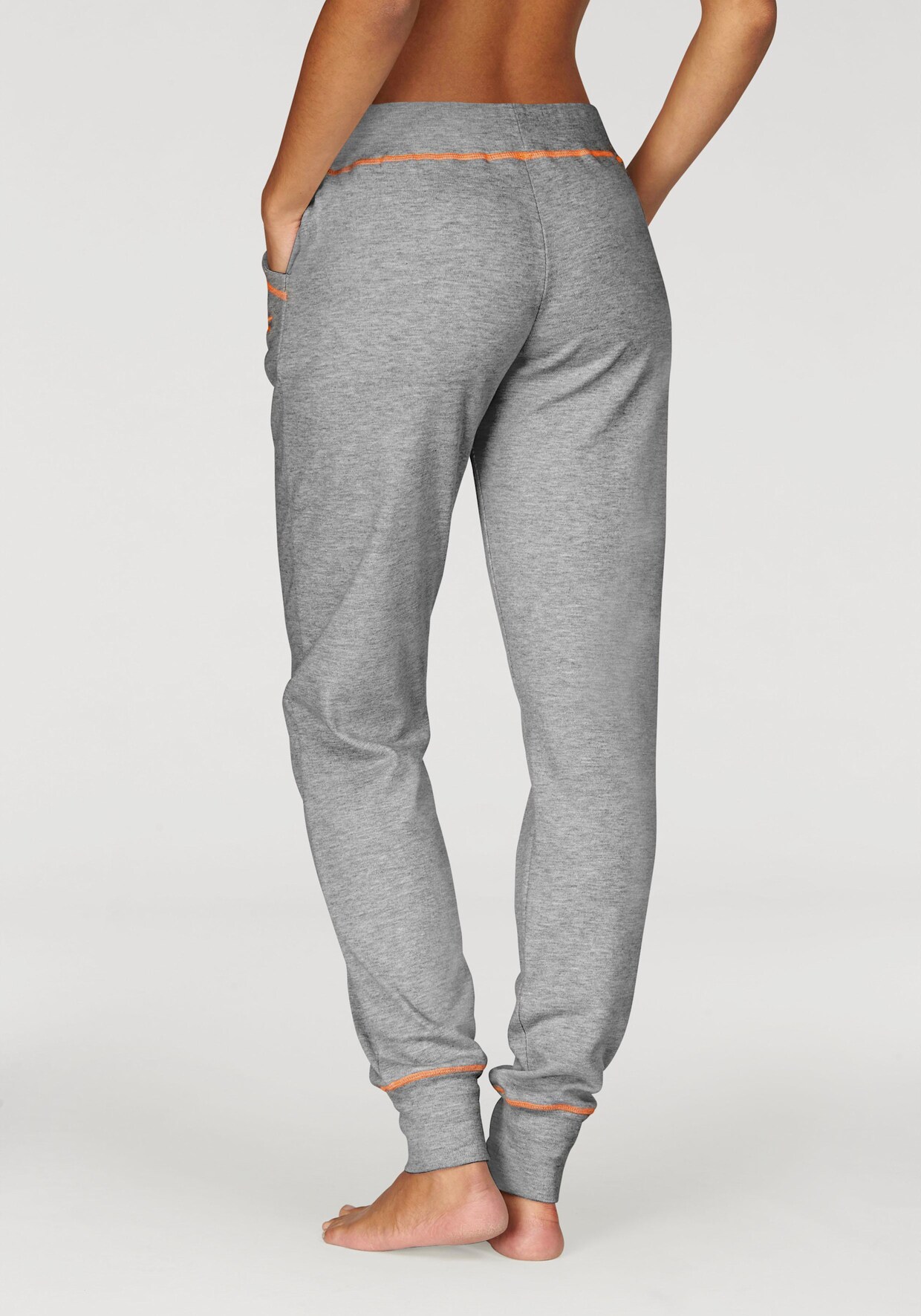 Relaxhose - hellgrau-orange