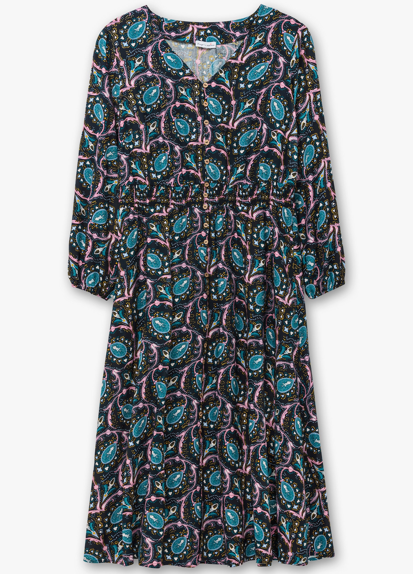 sheego by Joe Browns Maxikleid mit Paisleymuster - schwarz-gemustert