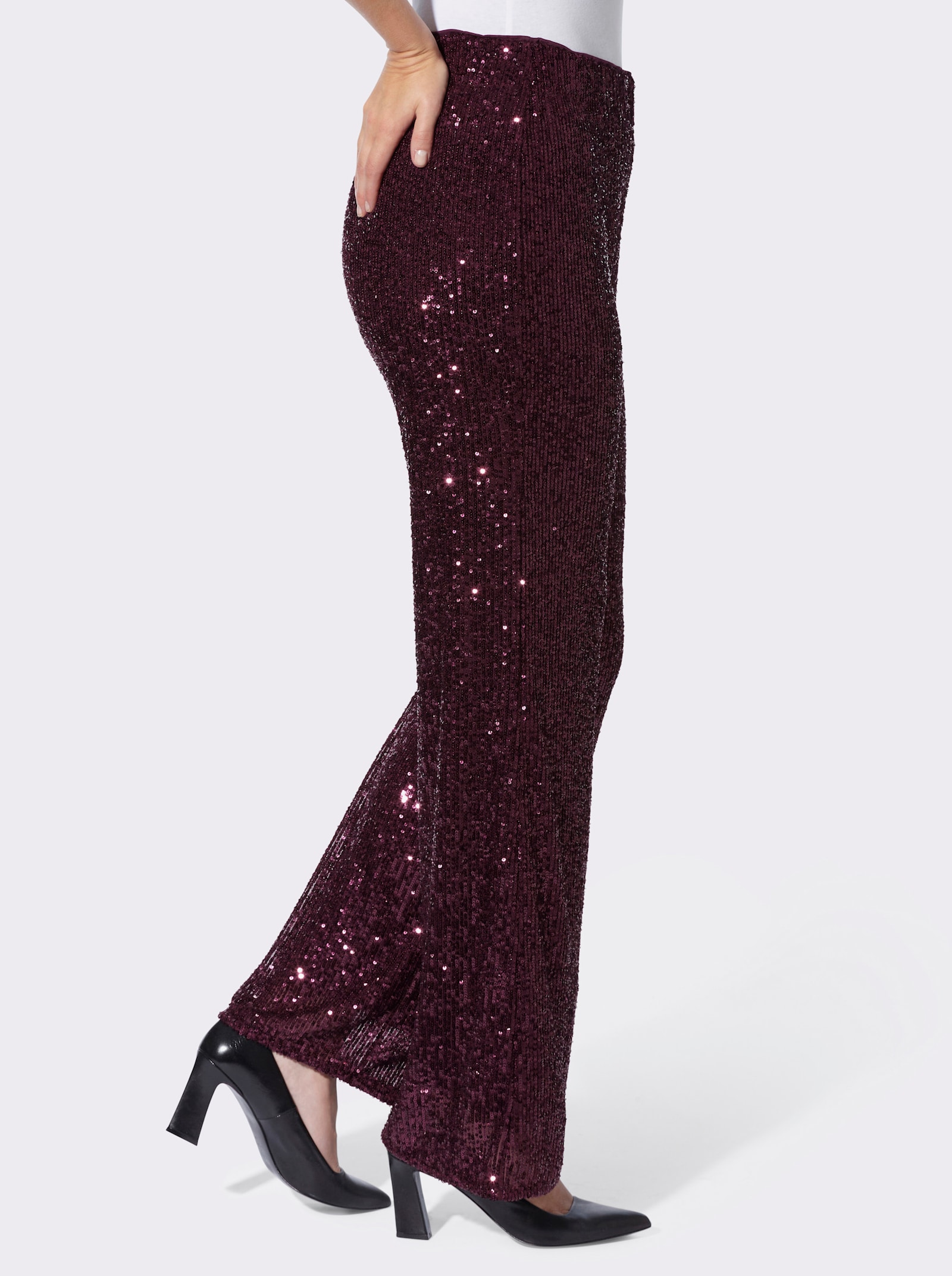 heine Schlupfhose mit funkelnden Pailletten - burgund
