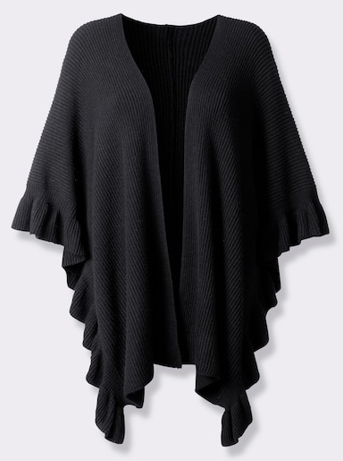 heine Poncho en tricot - noir