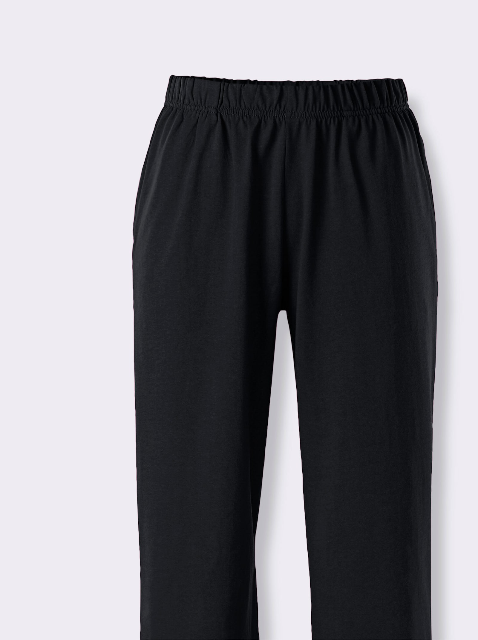 Caprihose mit weiten Beinen - schwarz