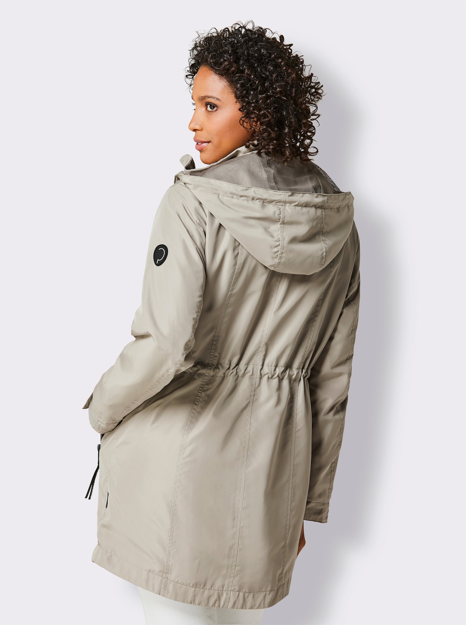 CREATION L PREMIUM Funktionsjacke mit Kapuze, abnehmbar - schlamm