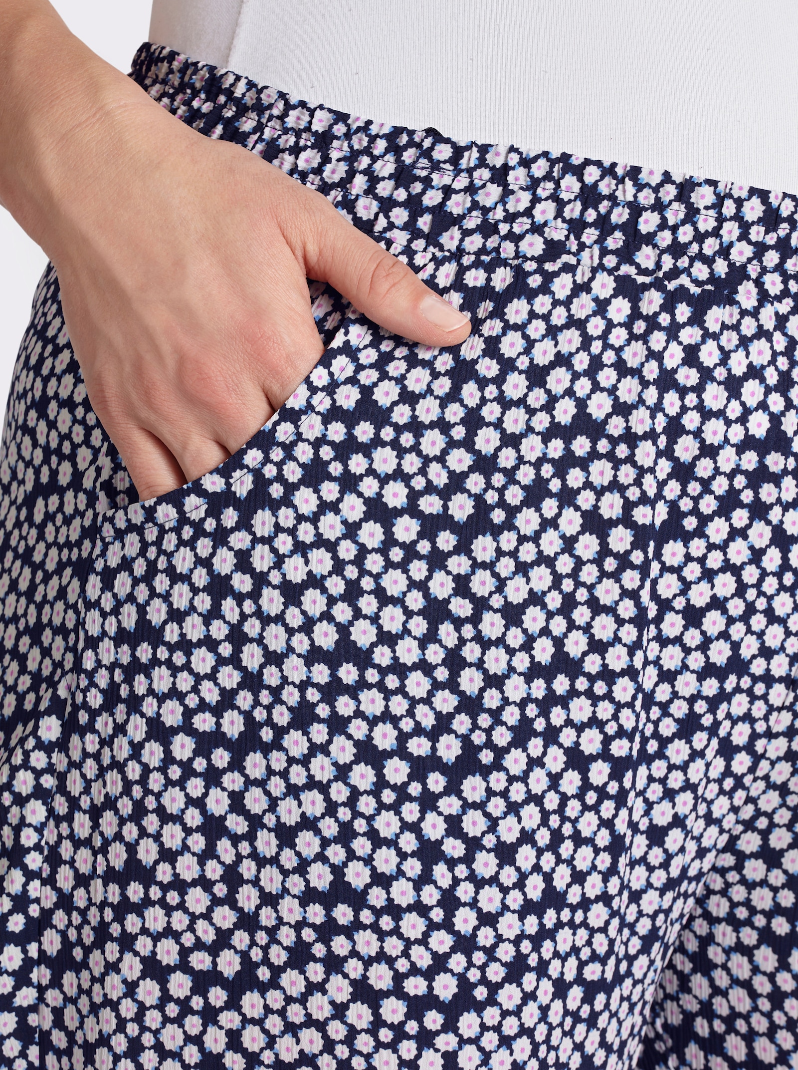 Schlupfhose im Doppelpack - marine + marine-weiß-bedruckt