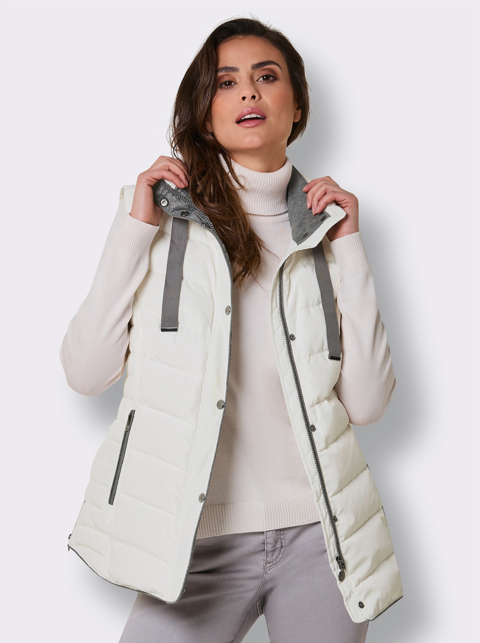 CREATION L PREMIUM Daunenjacke mit Westen-Funktion - ecru