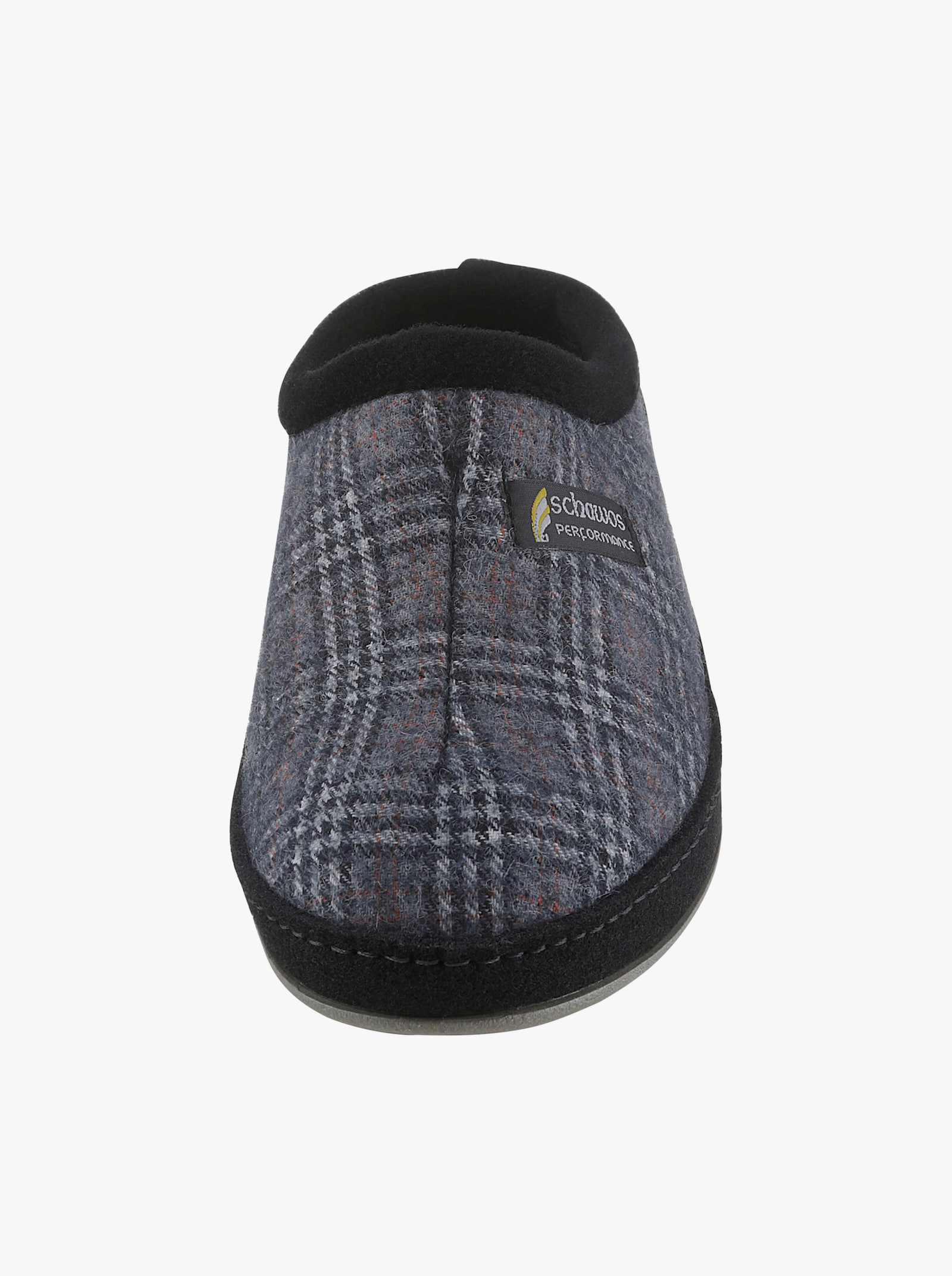 Pantoffel - blau-grau-kariert