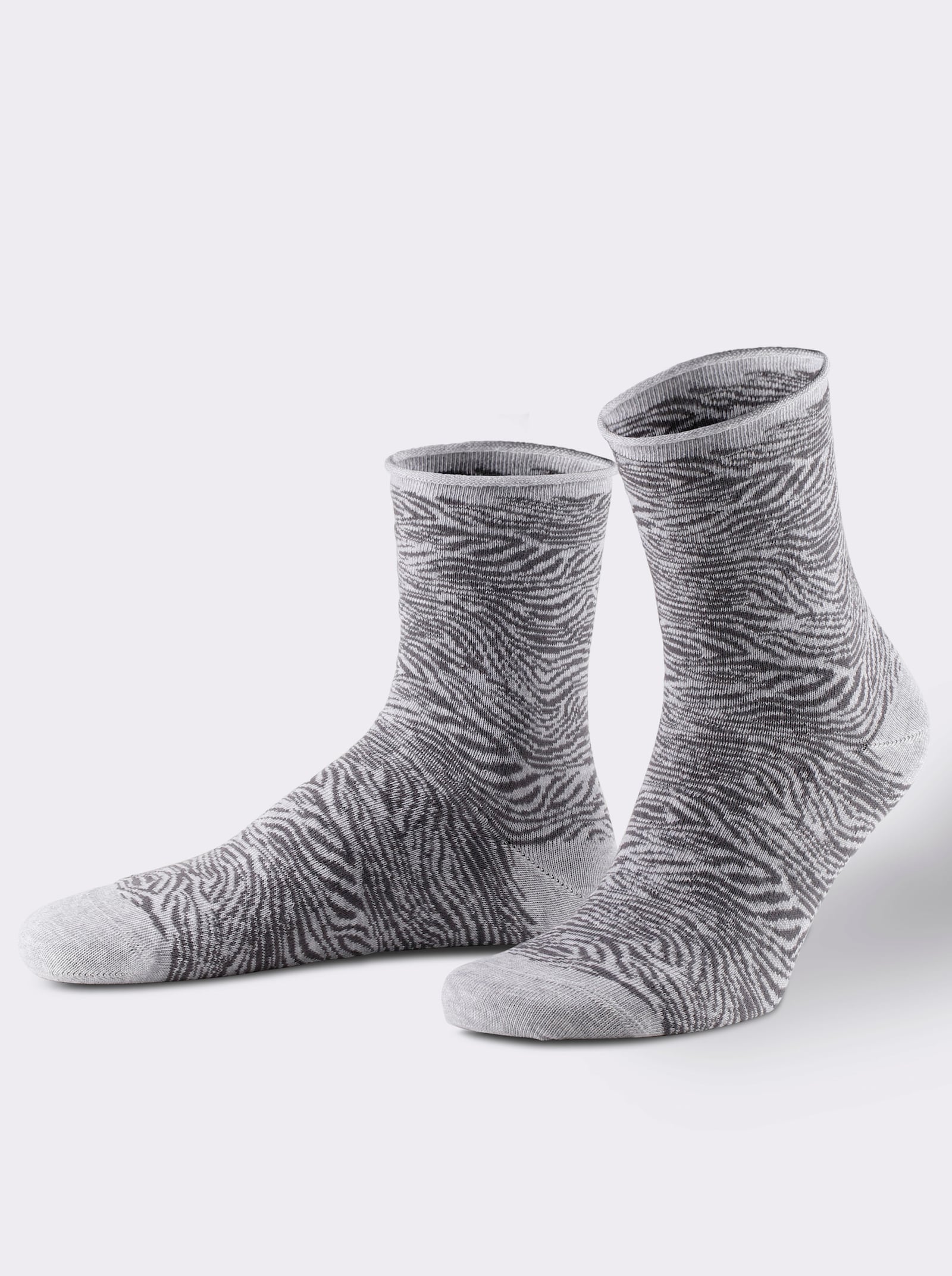 wäschepur Damen-Socken - grau-gemustert