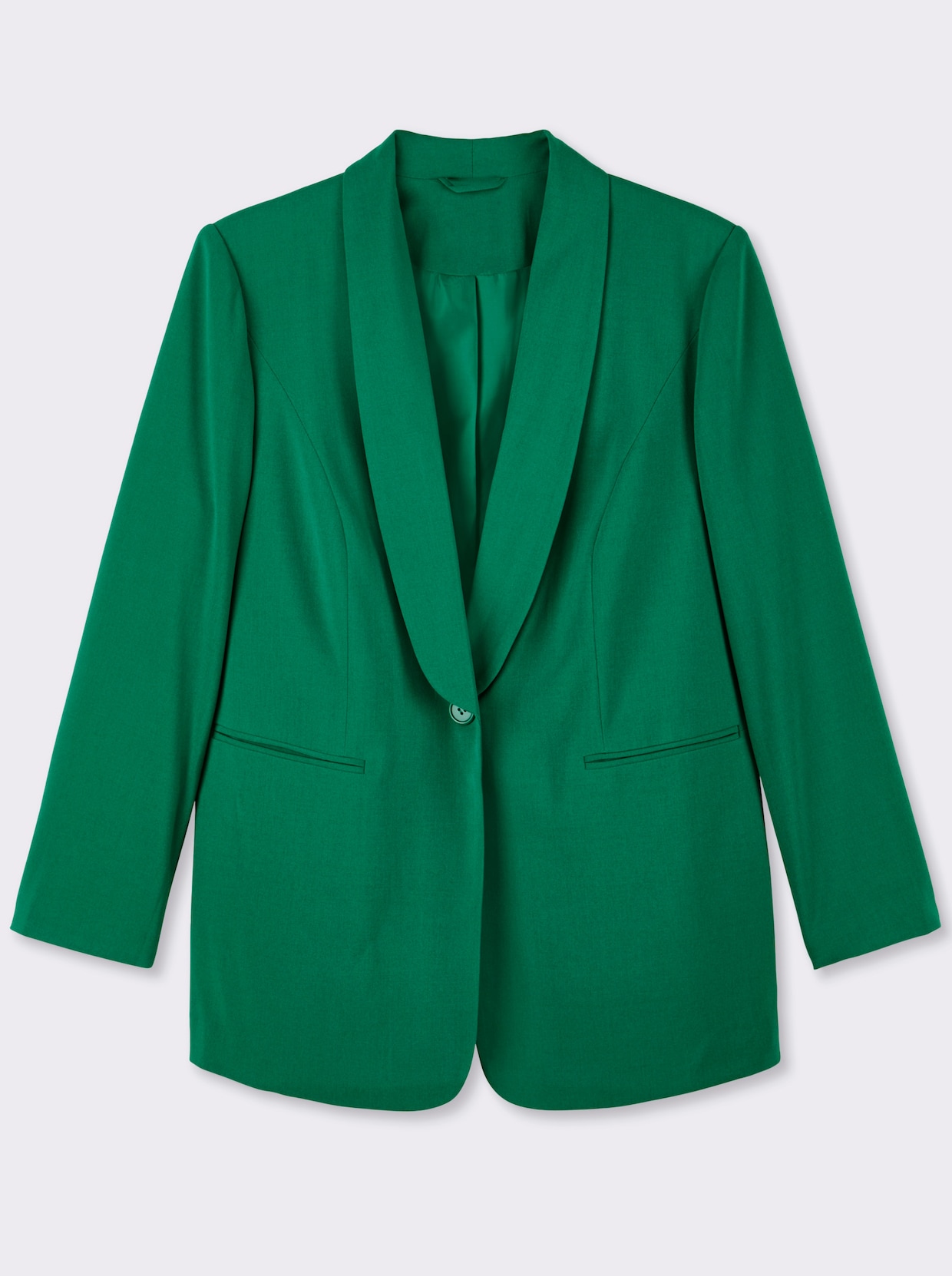 Blazer in langer Form - grün