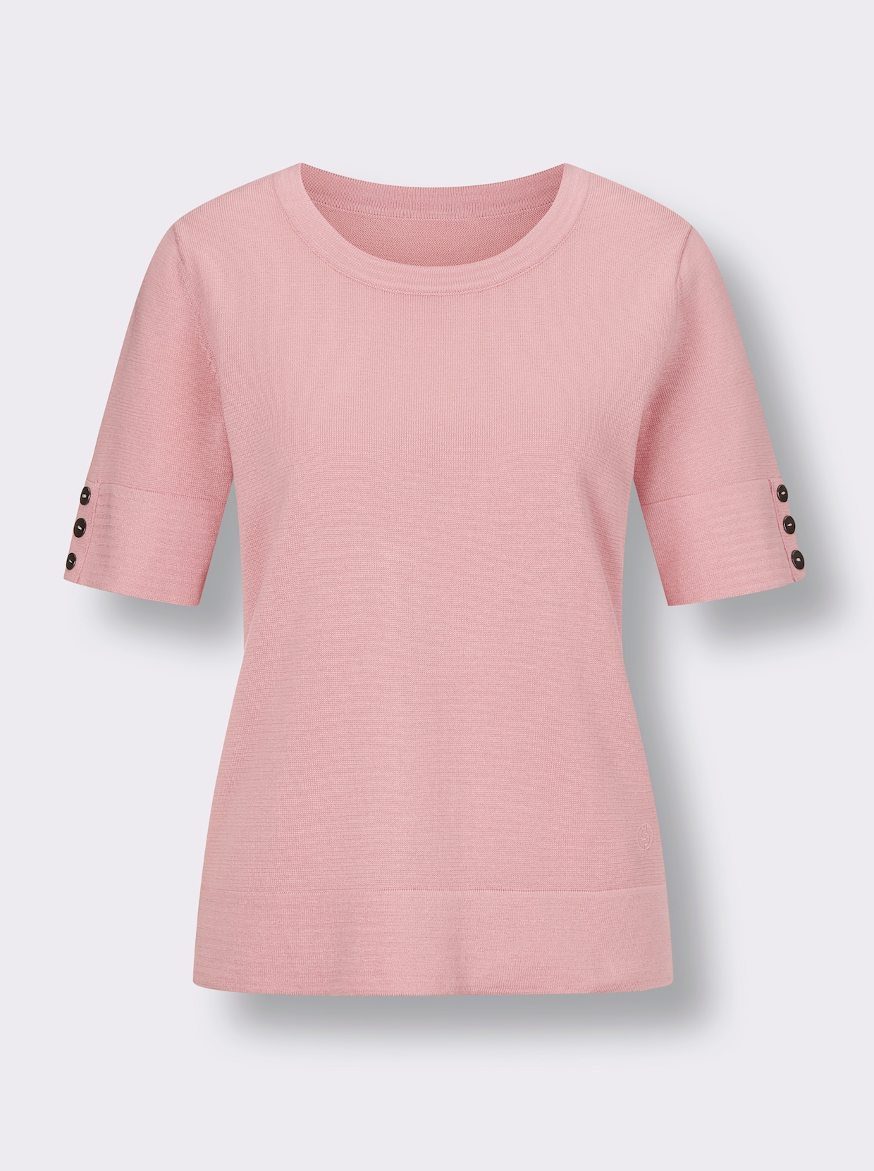 CREATION L PREMIUM Kurzarmpullover - rosenquarz