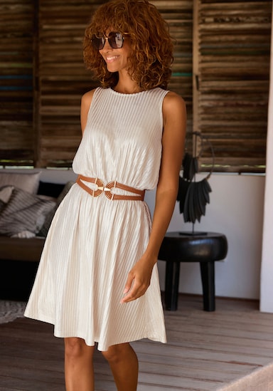 LASCANA Sommerkleid - beige-goldfarben