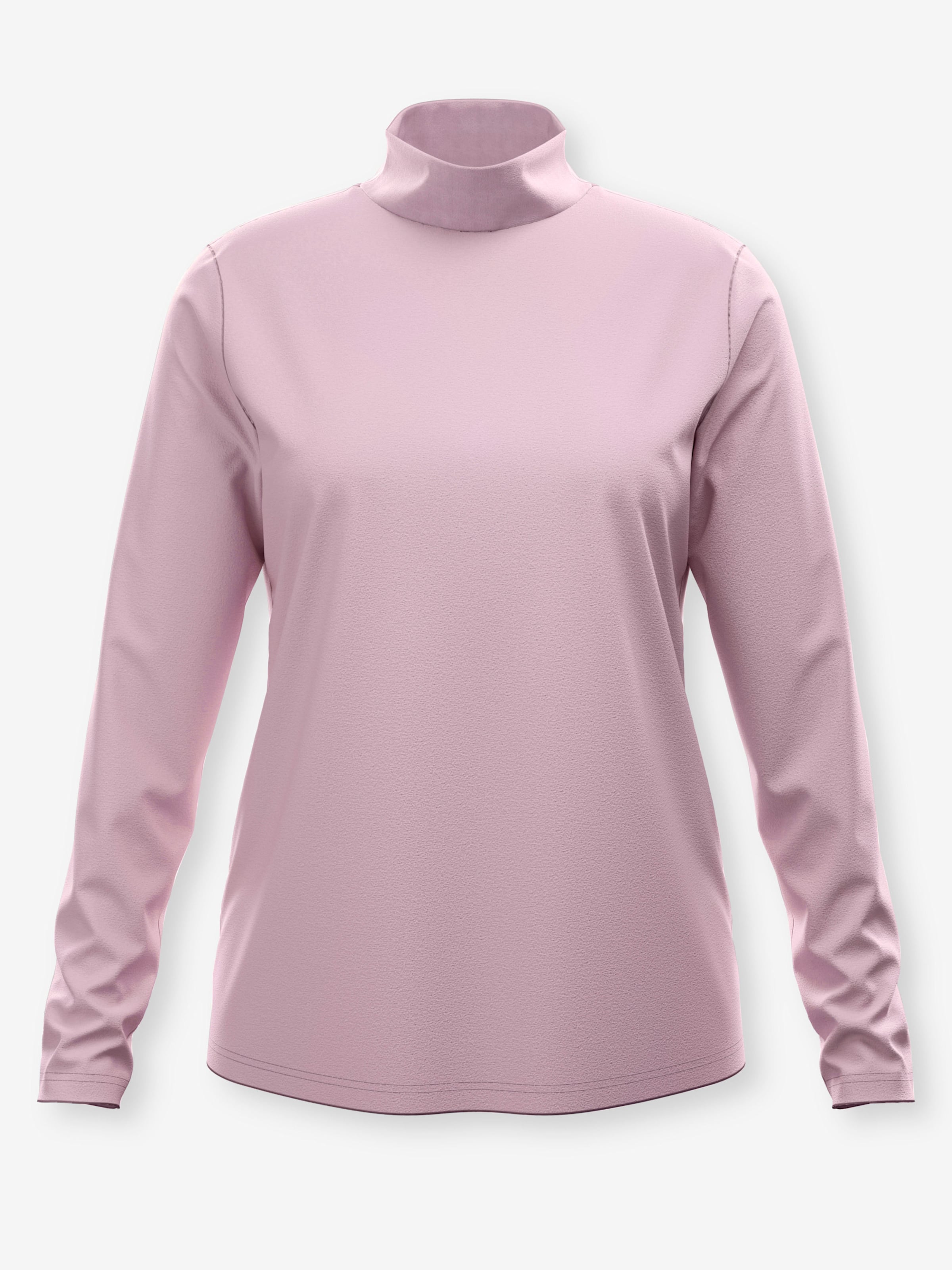 Damen Stehkragenshirt aus reiner Baumwolle rosé, Größe 50 - Bild 2