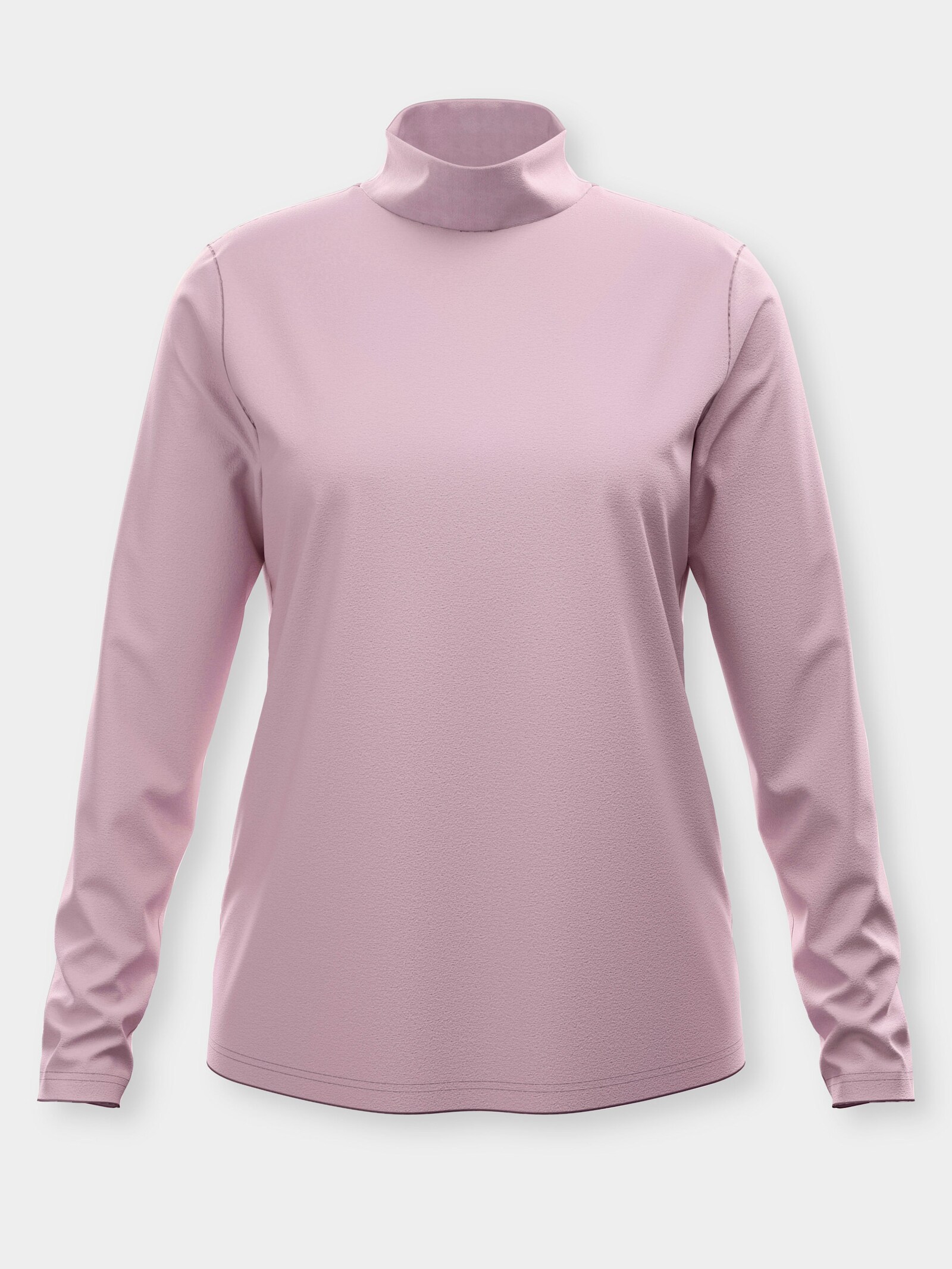 Stehkragenshirt aus reiner Baumwolle - rosé