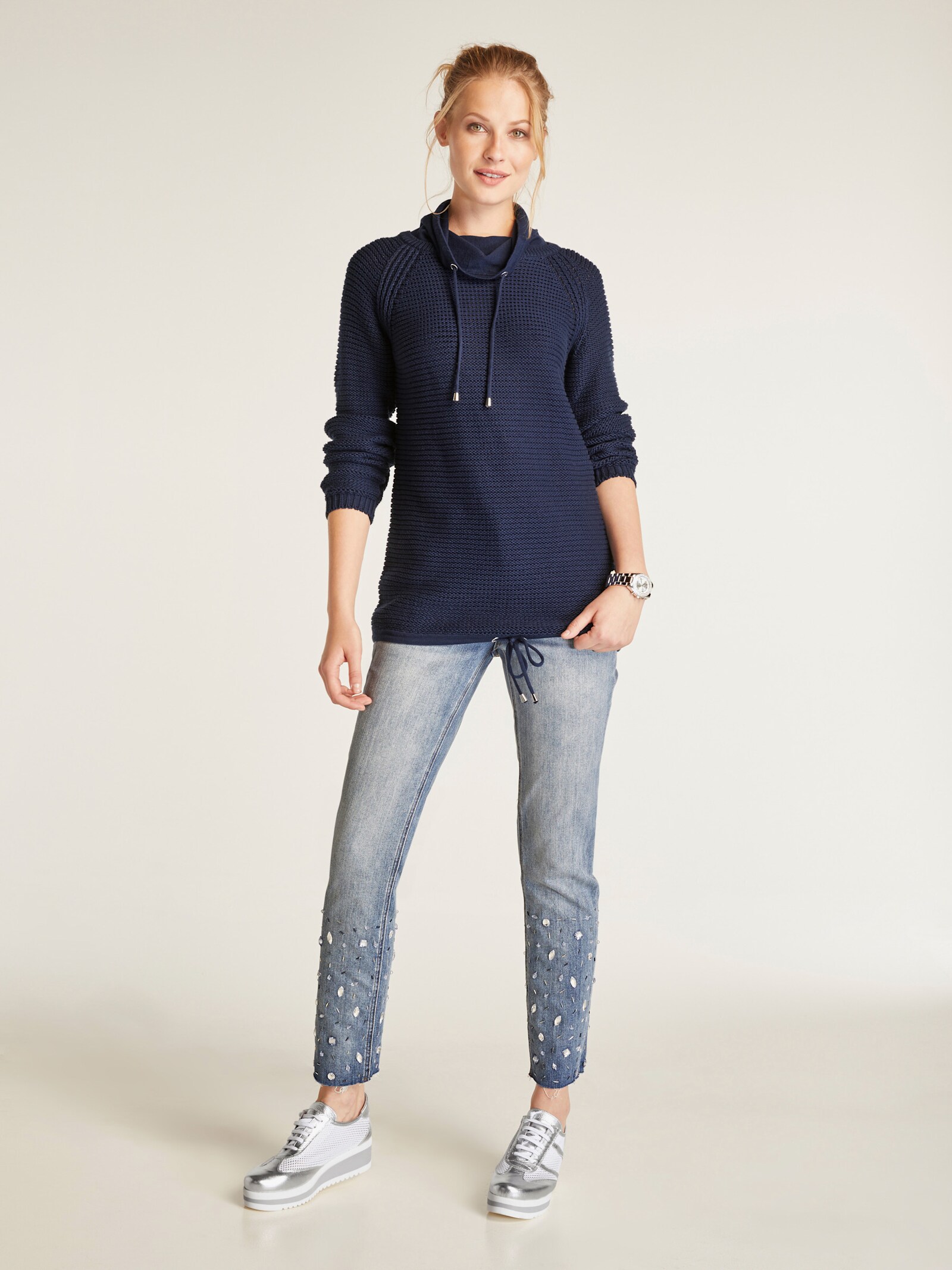 heine Troyer mit Raglanärmeln - marine