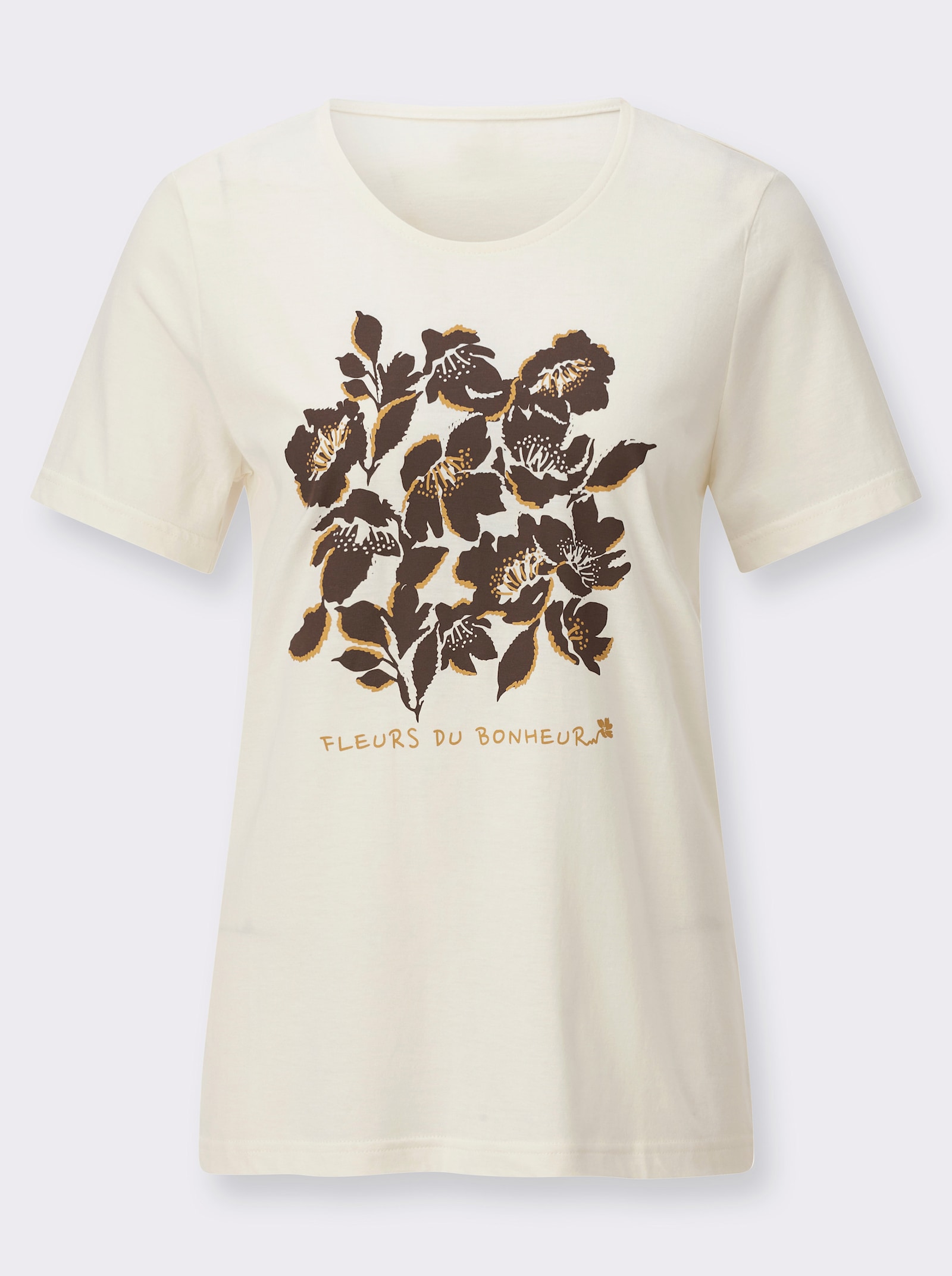 Shirt mit Druck vorne - champagner-schoko-bedruckt