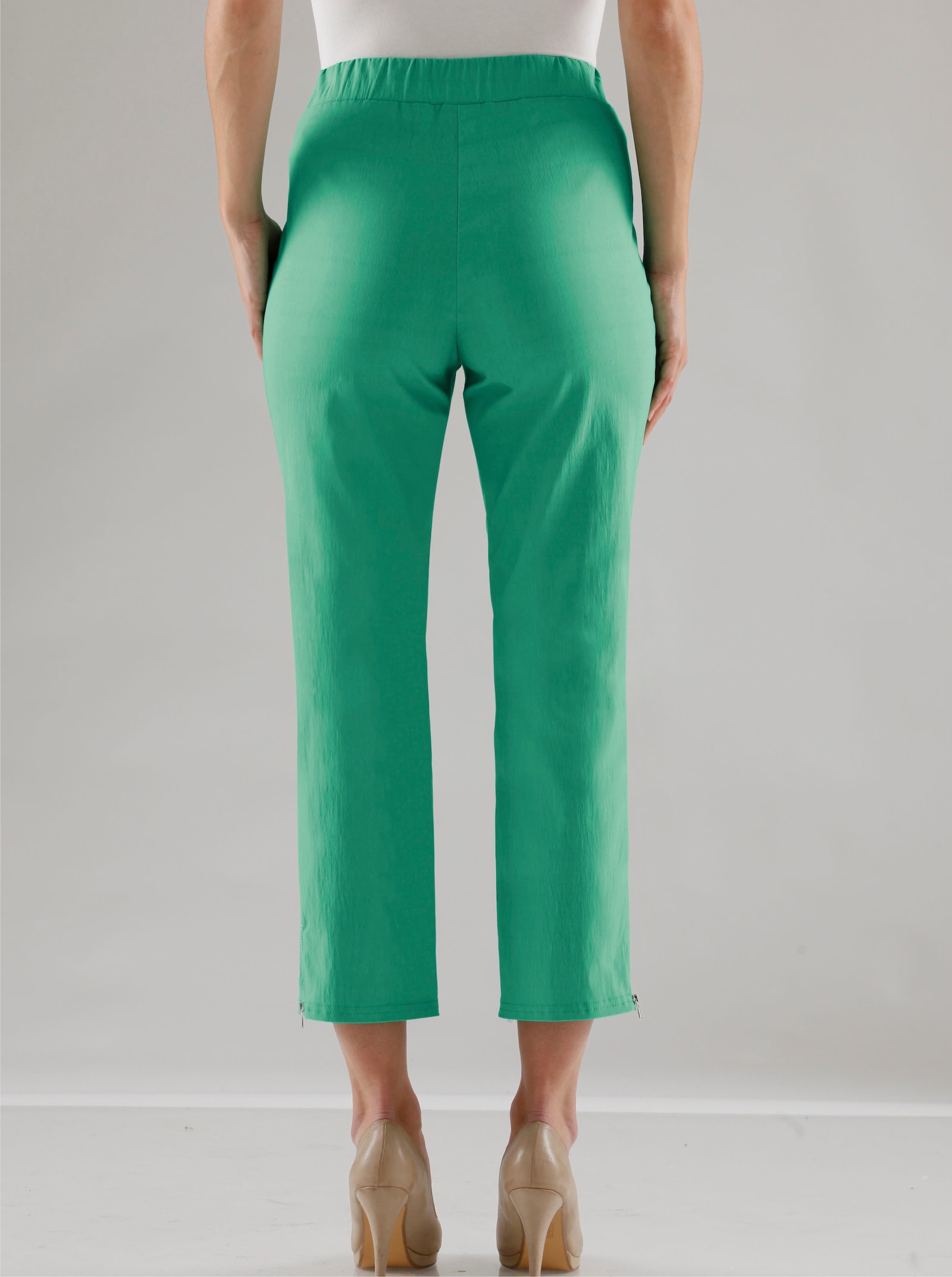 Adelina by Scheiter 7/8-broek van bengaline - smaragdgroen