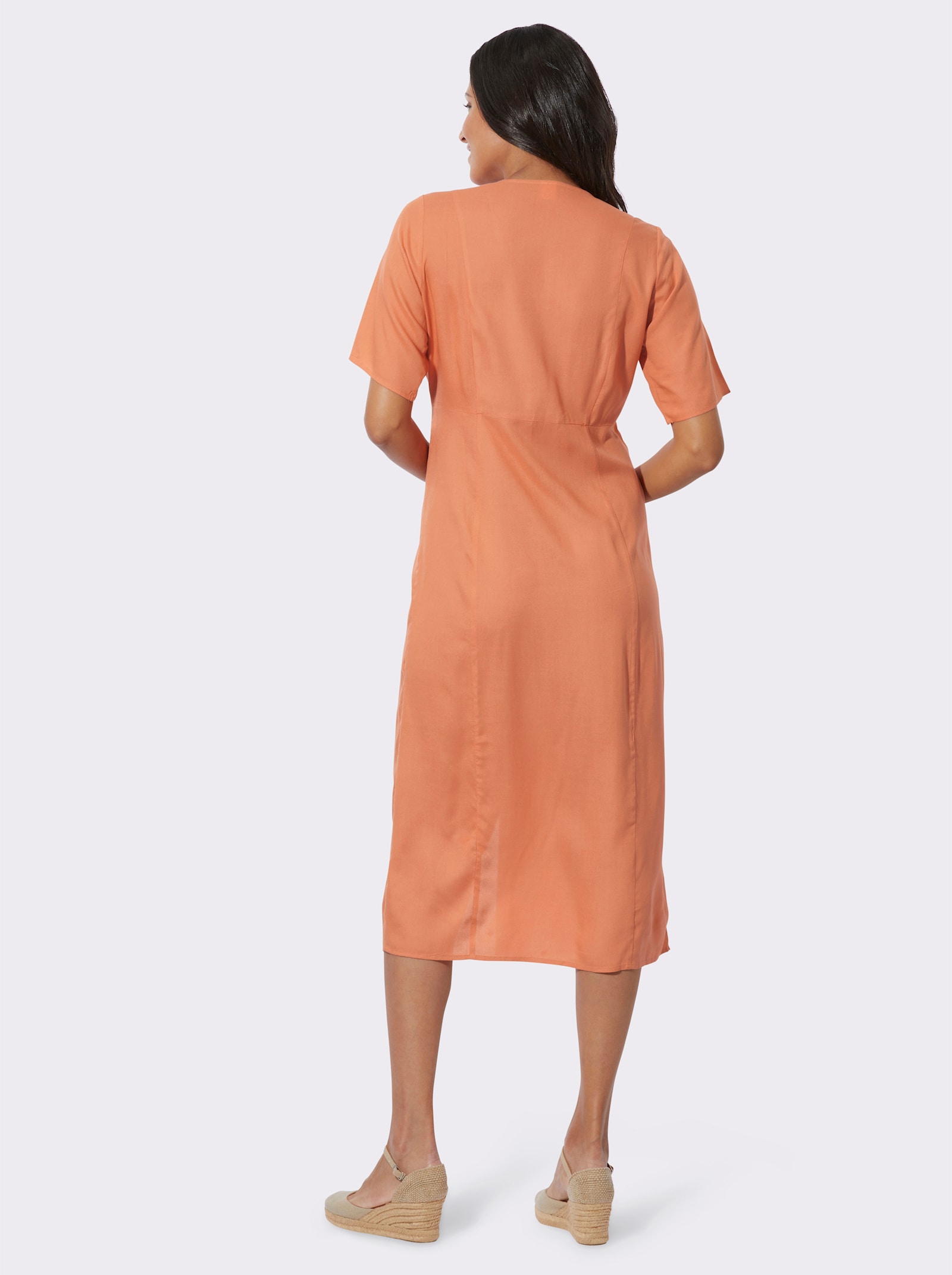 Sommerkleid aus reiner Viskose - papaya