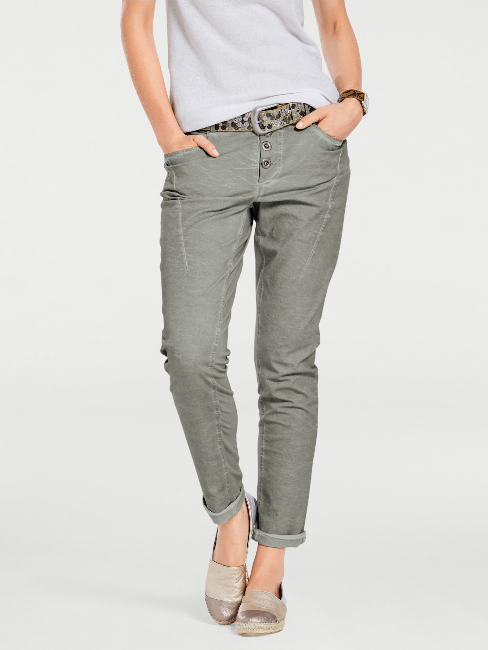 heine Pantalon carotte en jersey - sauge