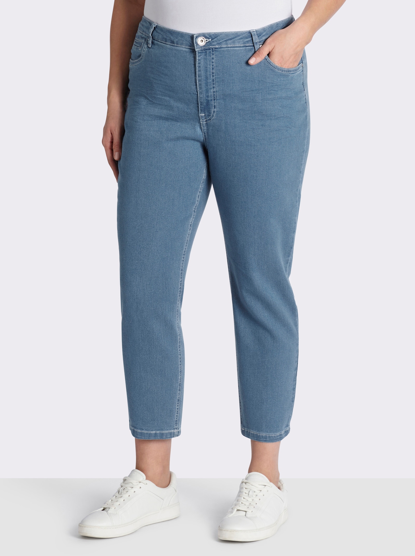 7/8-Jeans mit Stretch-Anteil - blue-bleached
