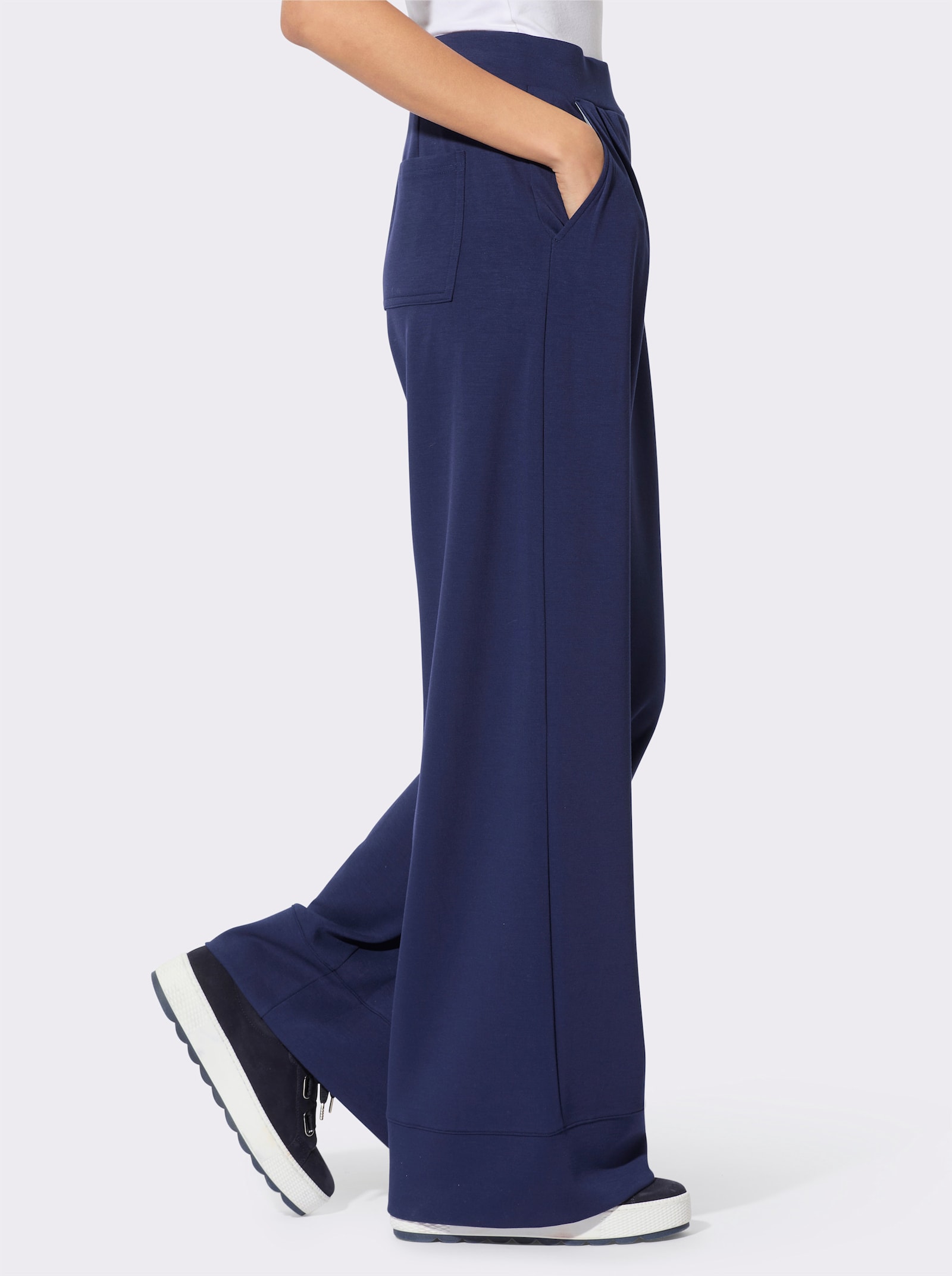 Schlupfhose mit Bundfalten - marine