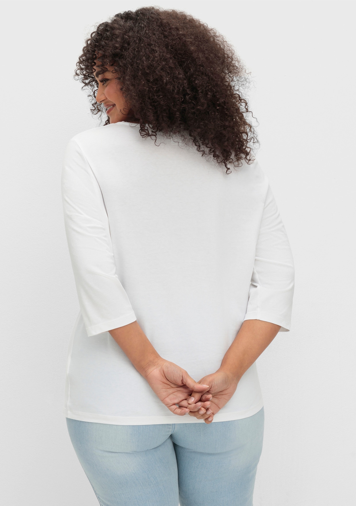 3/4-Arm-Shirt - ecru-marine