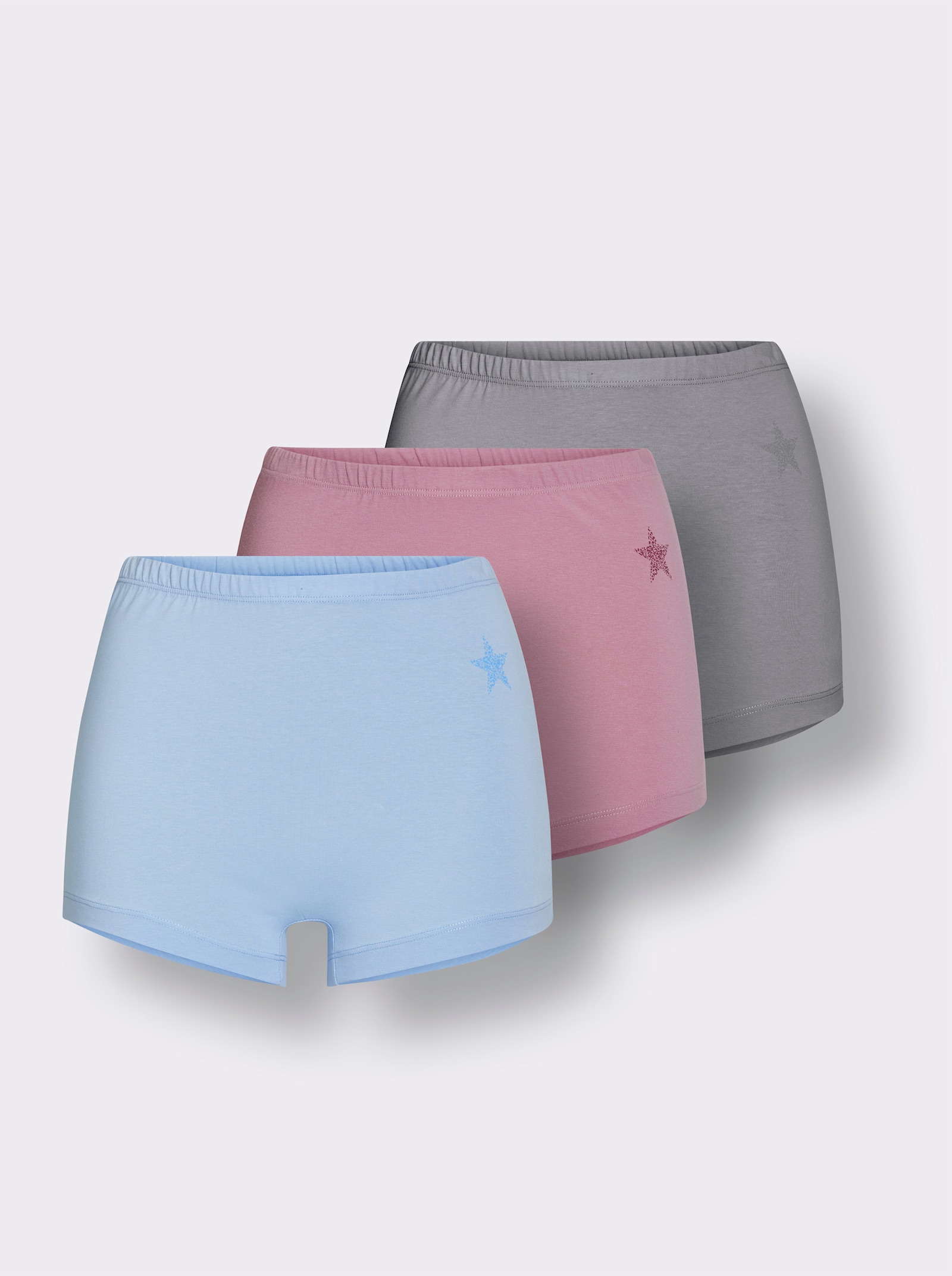 Hipster met sterretjesprint opzij voor - orchidee + lichtblauw + lichtgrijs