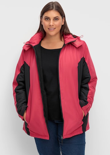 Funktionsjacke mit Fleece-Futter - rot-schwarz