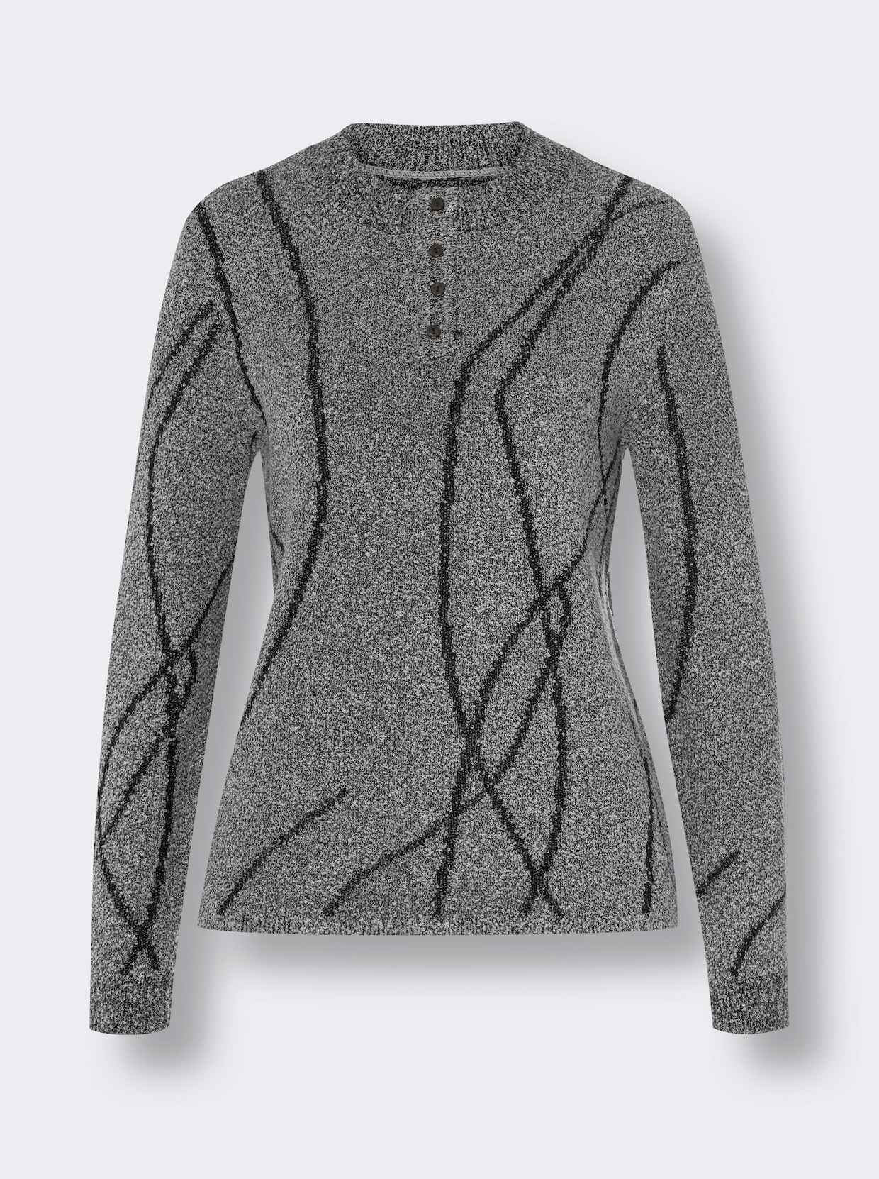 Bouclé-pullover - steengrijs/gemêleerd