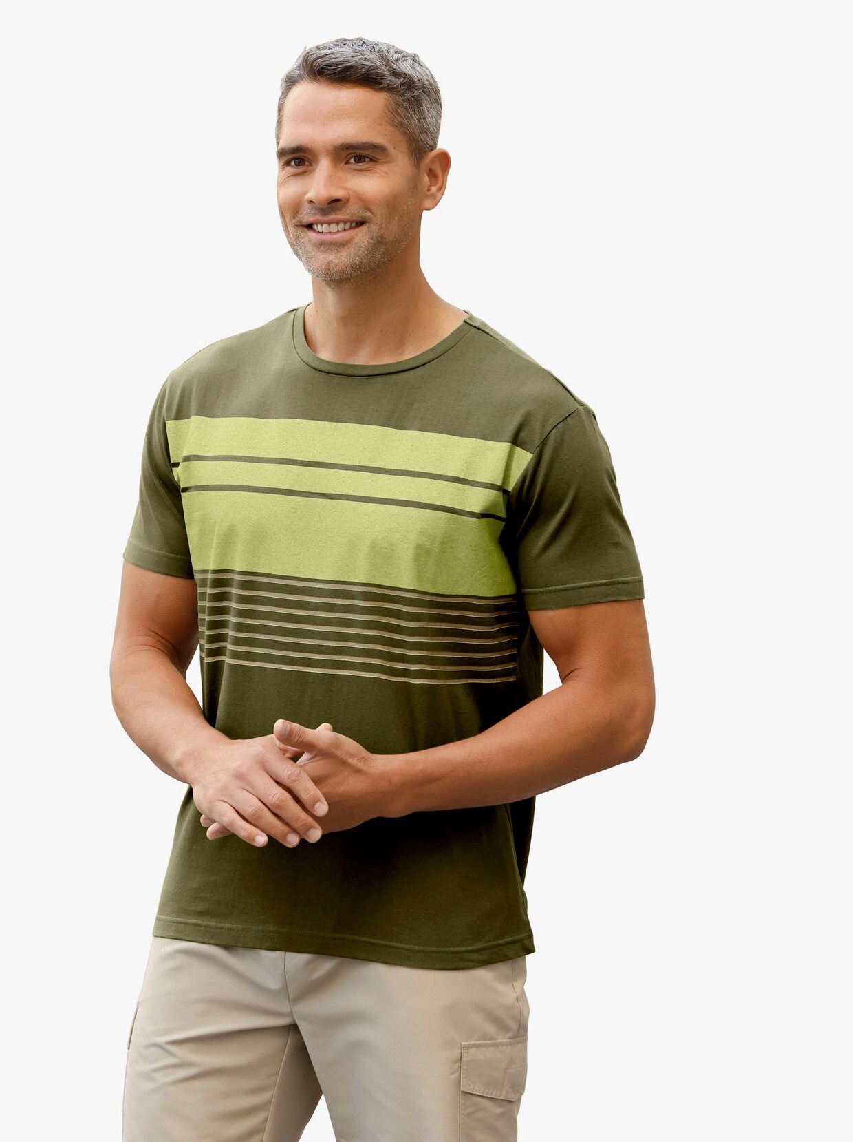 Freizeitshirt - khaki-lindgrün