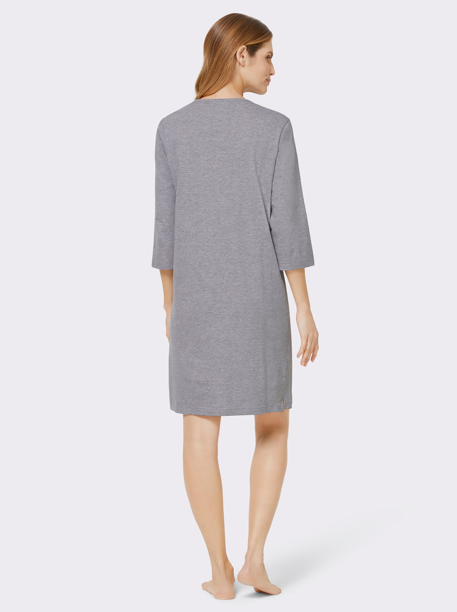 wäschepur Sleepshirts im Baumwoll-Mix - grau-meliert + mint