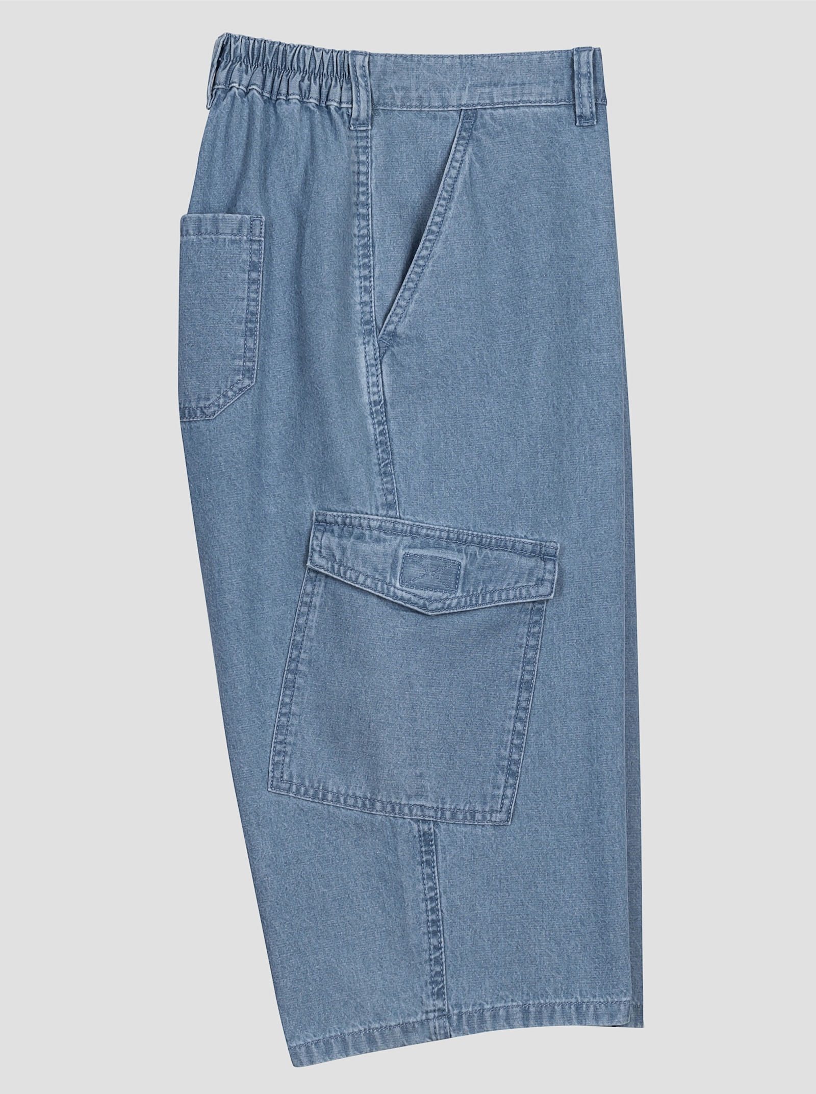 Jeansbermudas mit 6 Taschen - blue-bleached