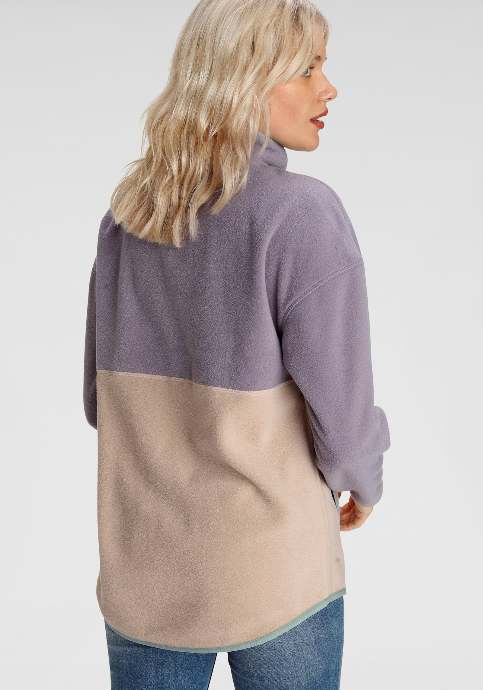Polarino Fleecepullover - beige-hell lila
